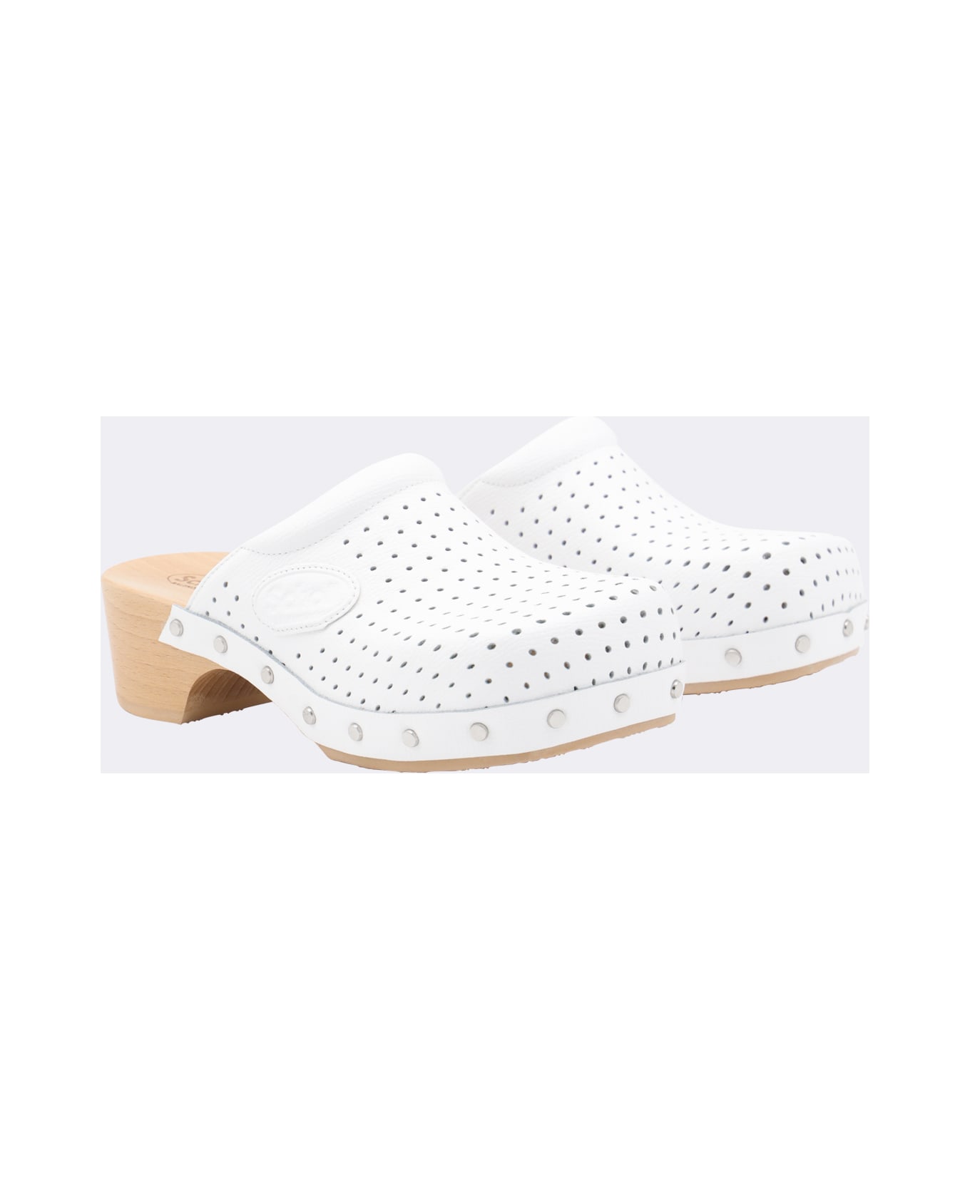 Balenciaga White Leather Scholl Sandals - White