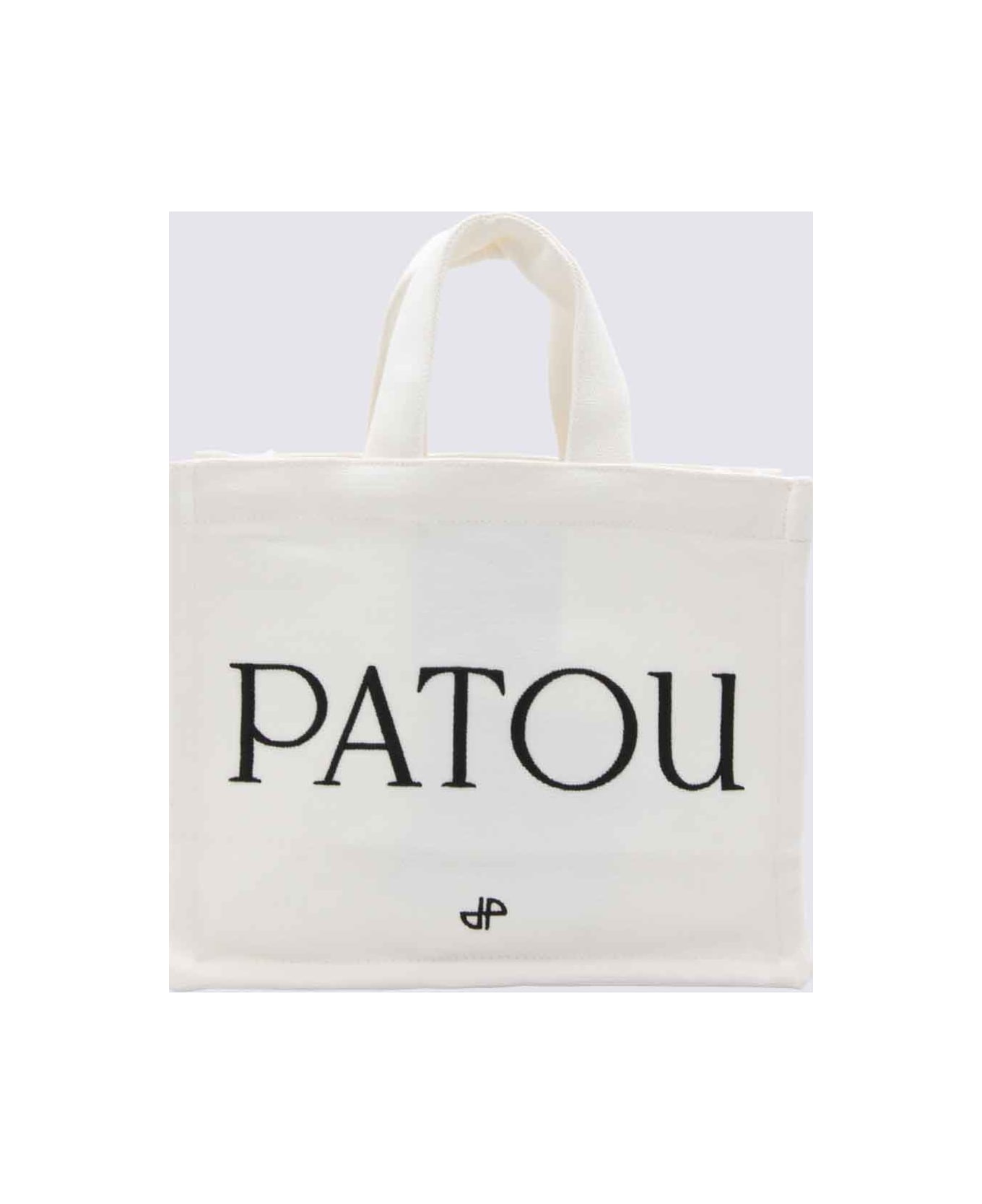 Patou White Cotton Small Tote Bag - WHITE トートバッグ
