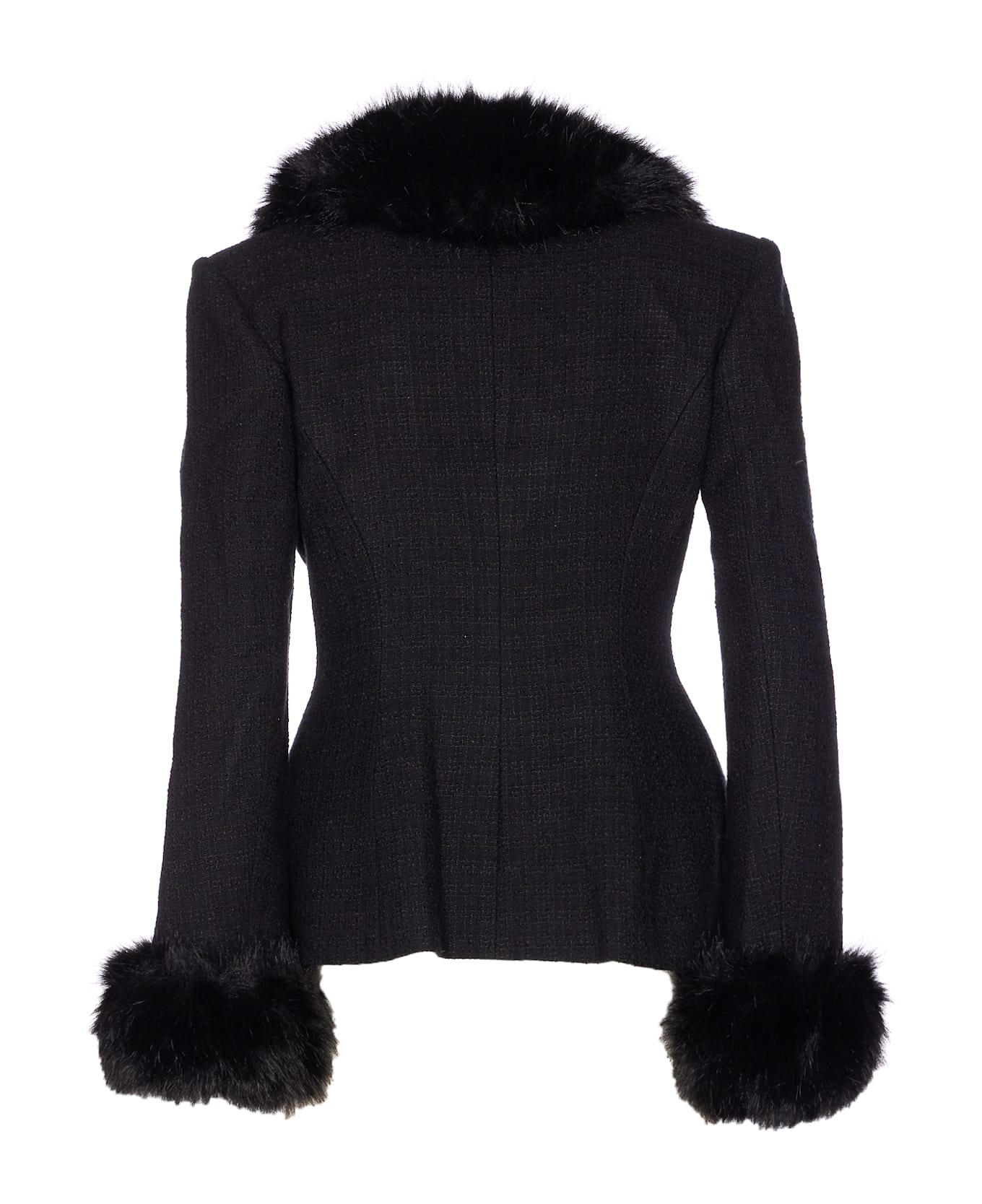 self-portrait Tailored Boucle Jacket - Black