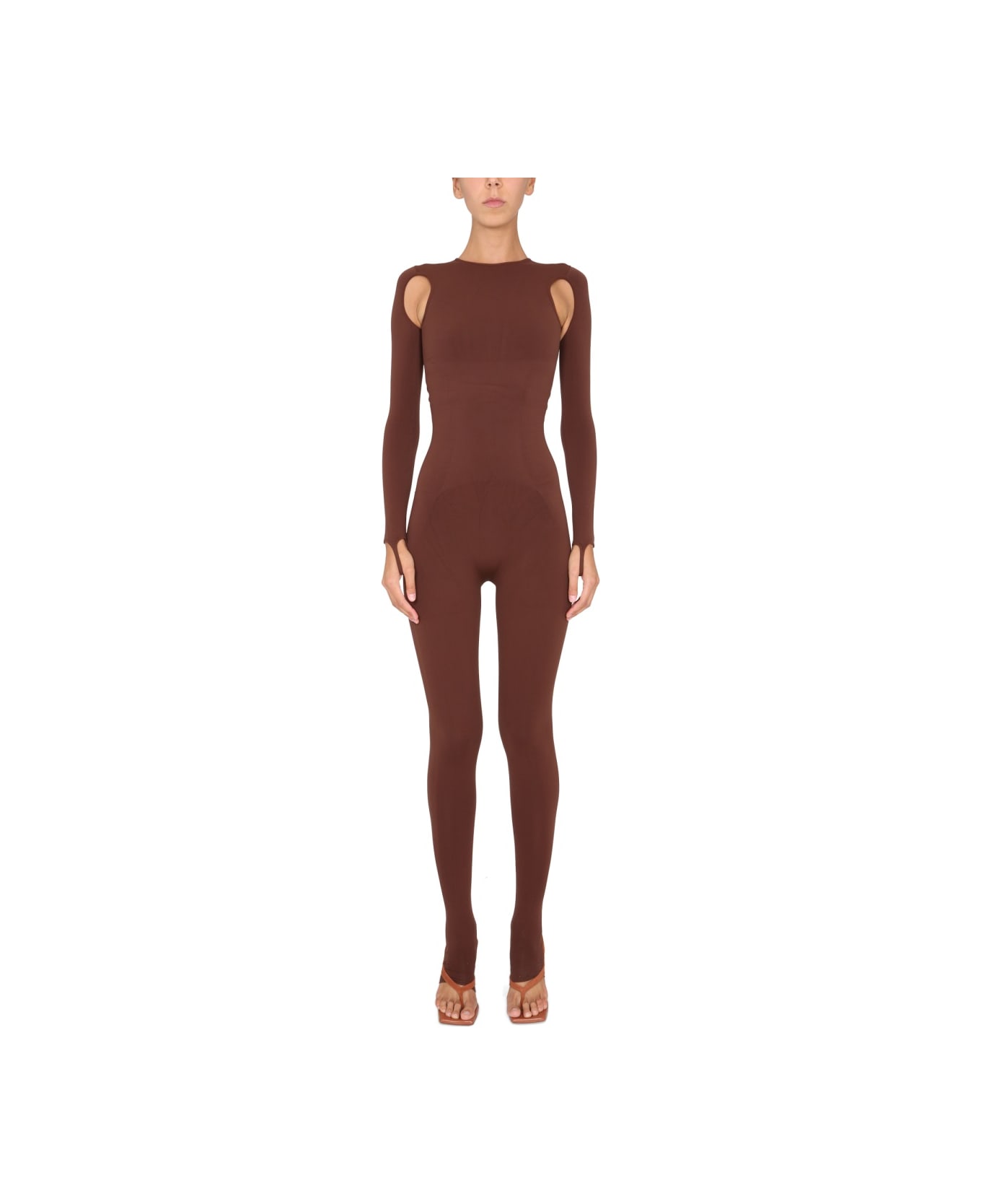 ANDREĀDAMO Full Jumpsuit With Cut-out Details - BROWN