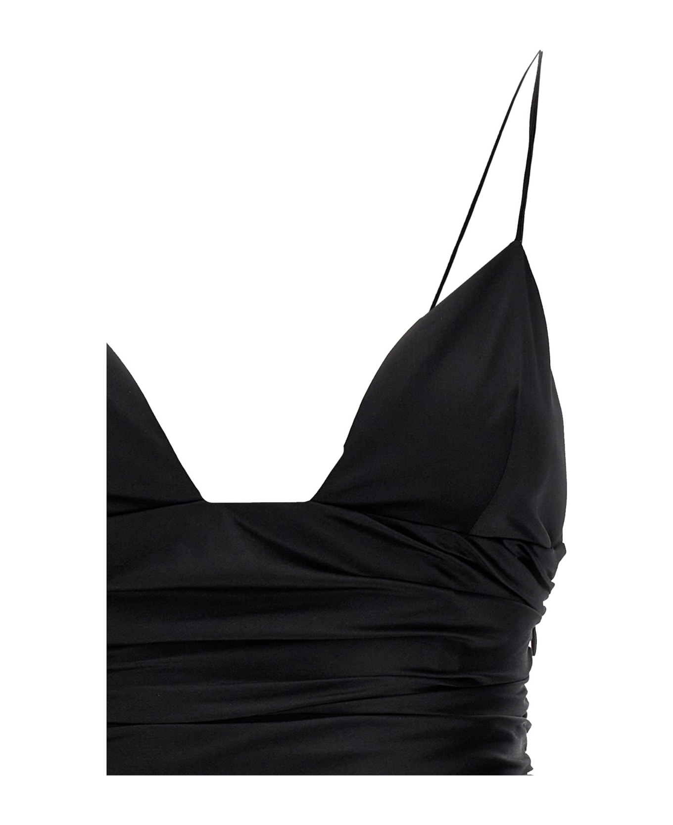 Alessandra Rich Satin Minidress - BLACK