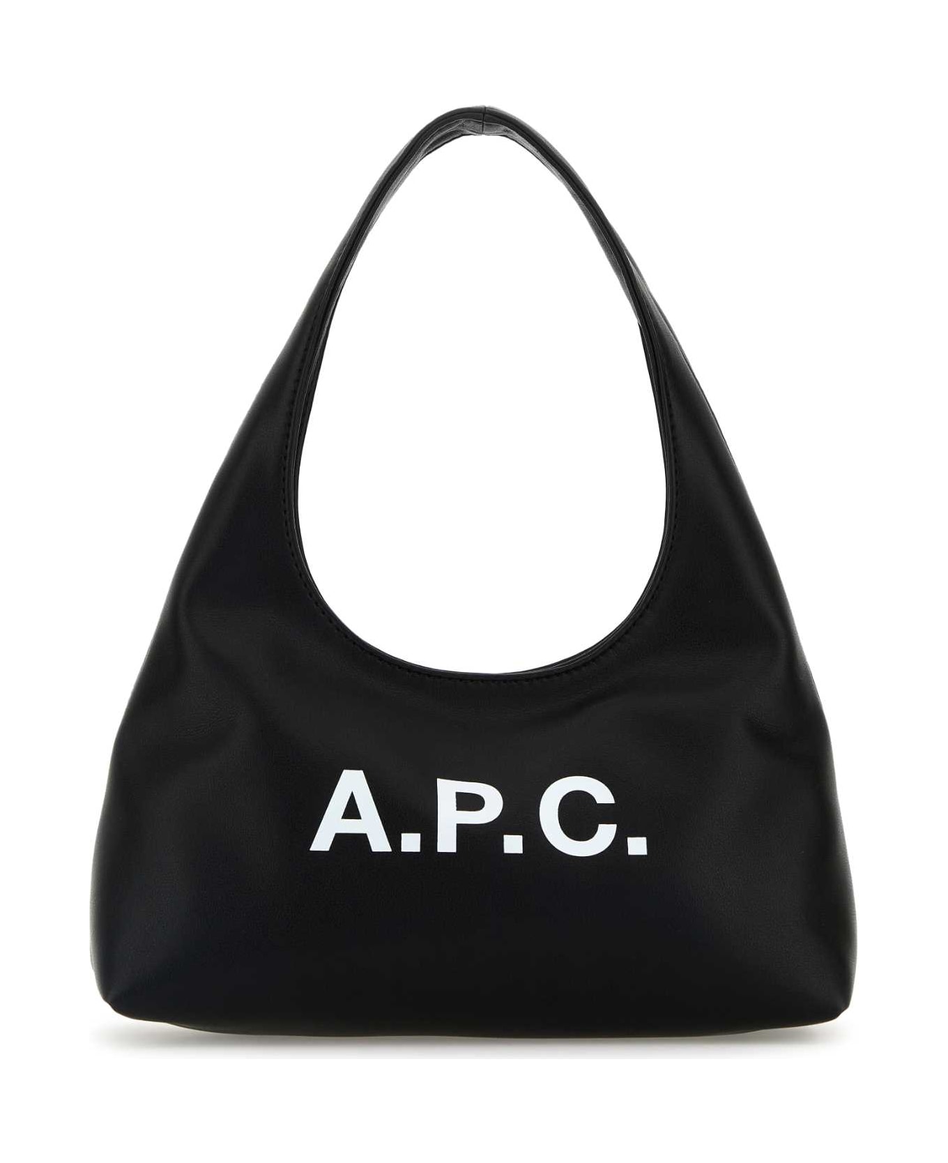 A.P.C. Black Synthetic Leather Small Ninon Shoulder Bag - Black