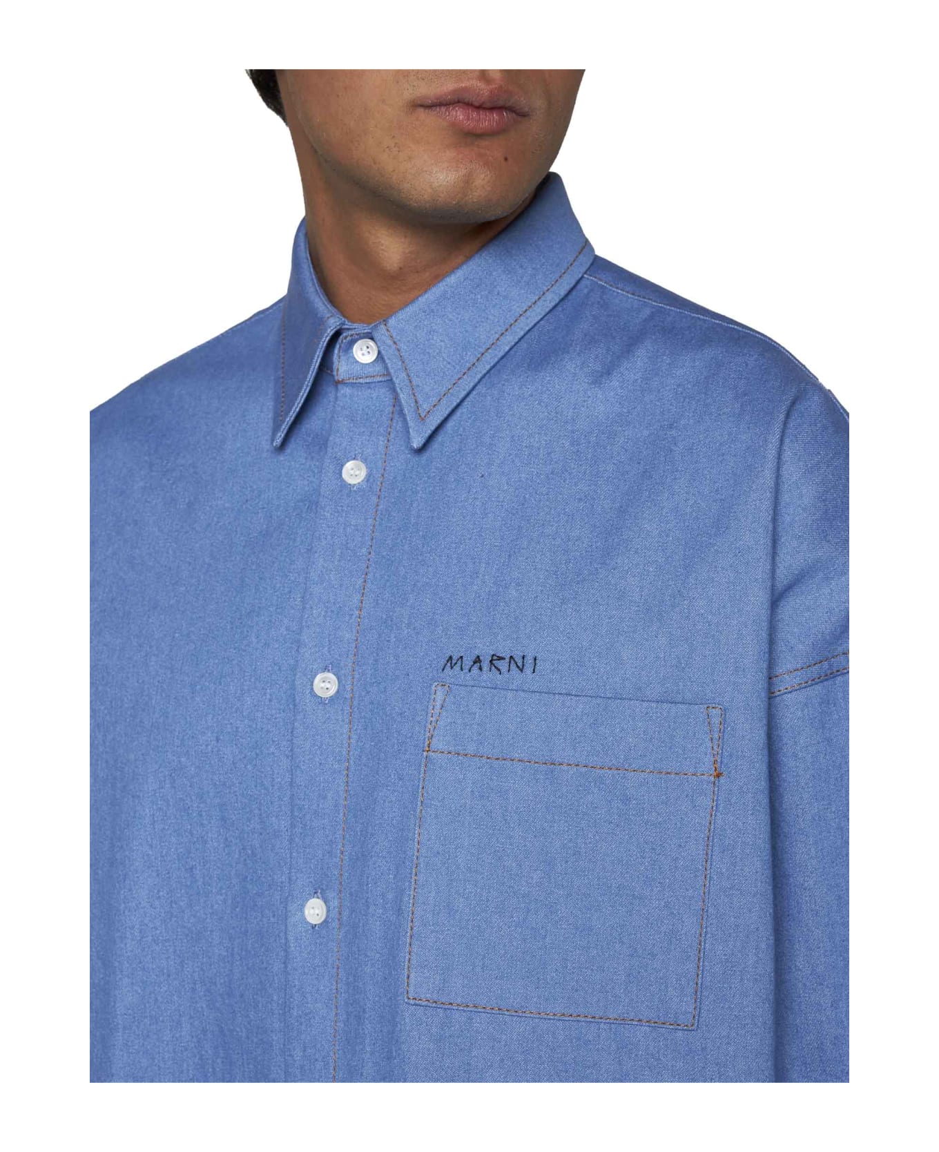 Marni Light Blue Cotton Shirt - Blu