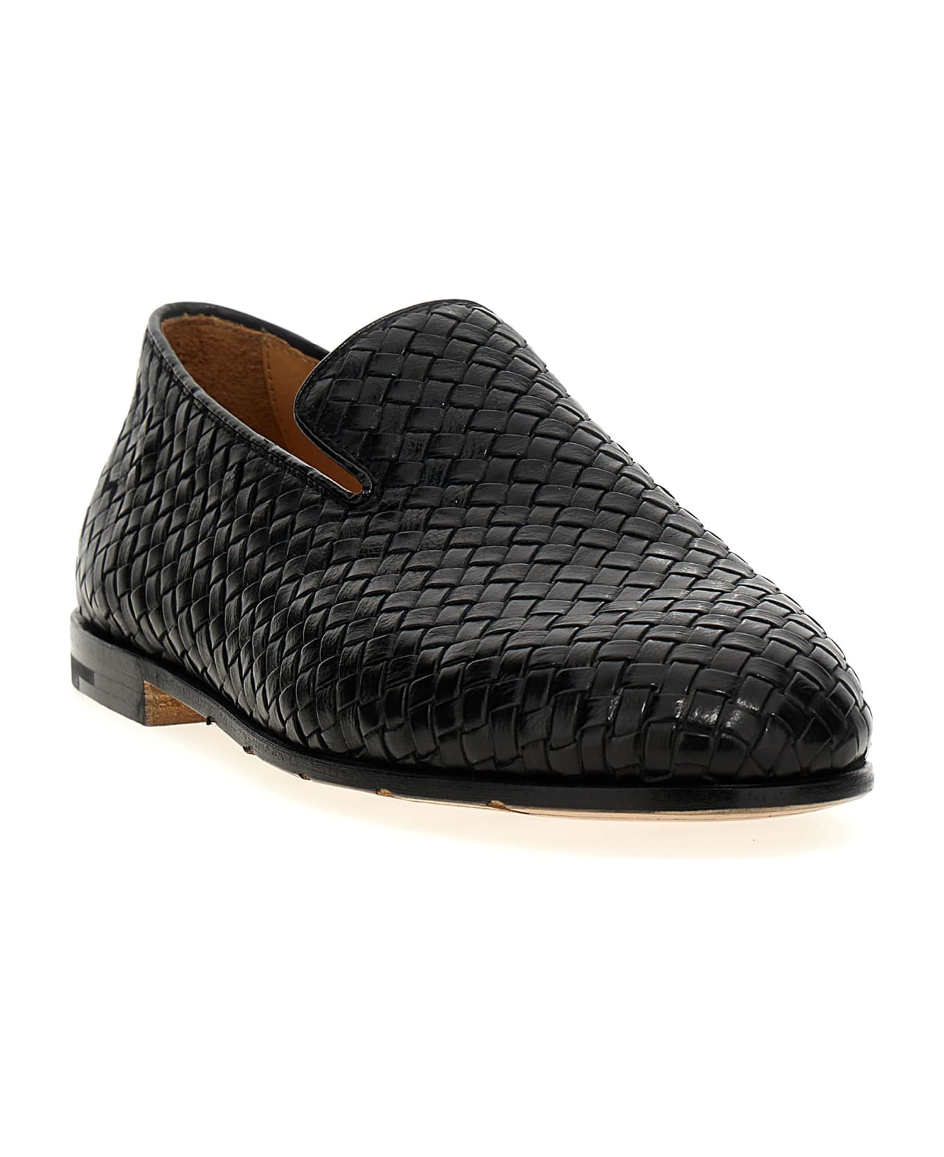 Premiata Braided Leather Loafers - Black  