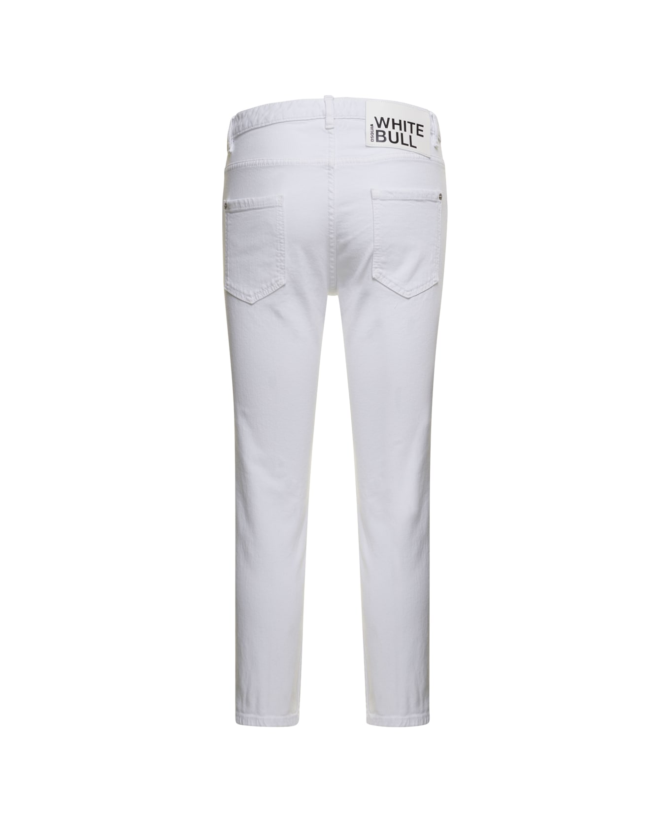 Dsquared2 'cool Girl' White Skinny Jeans In Stretch Cotton Denim Woman