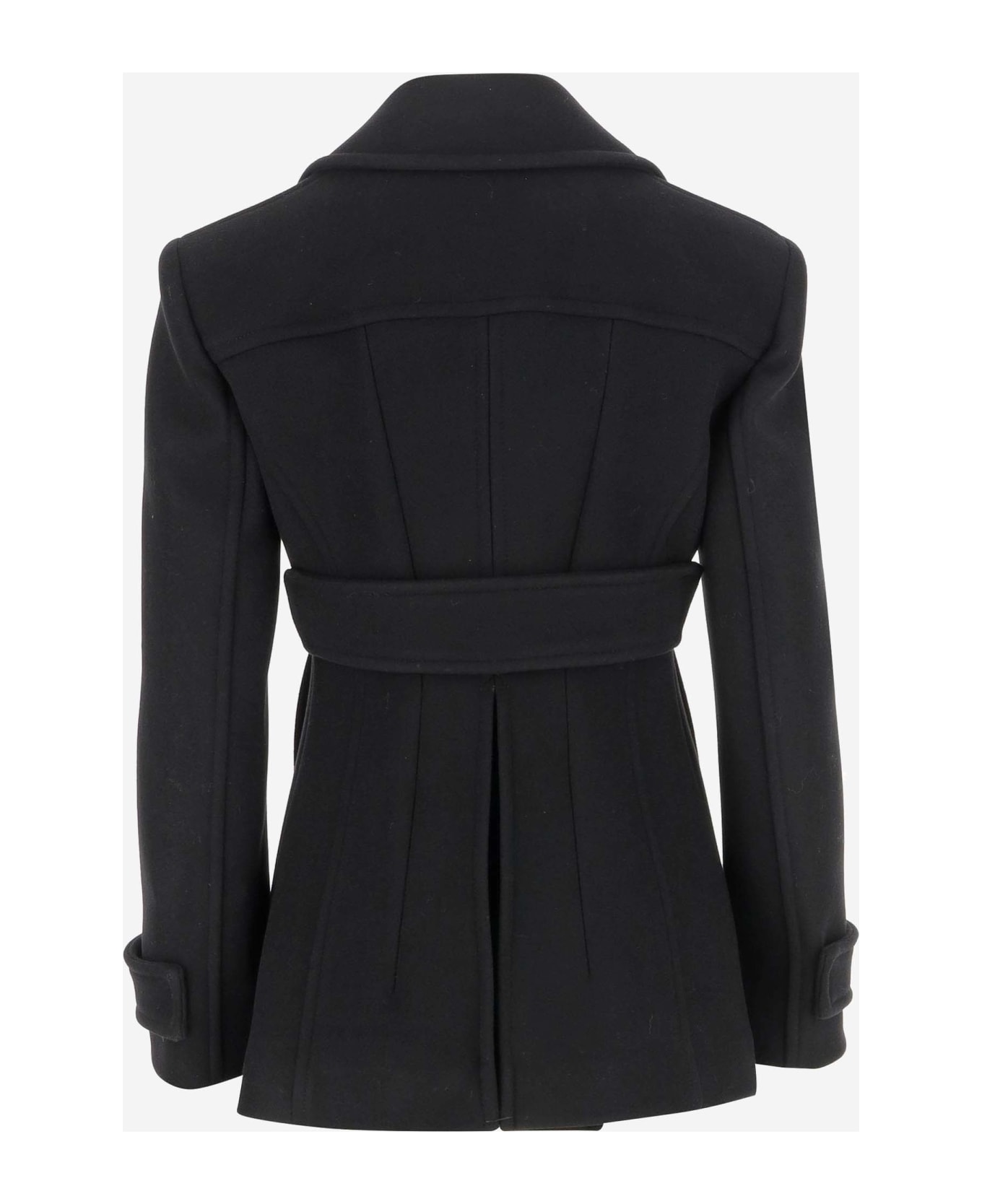 Valentino Black Wool Coat - NERO