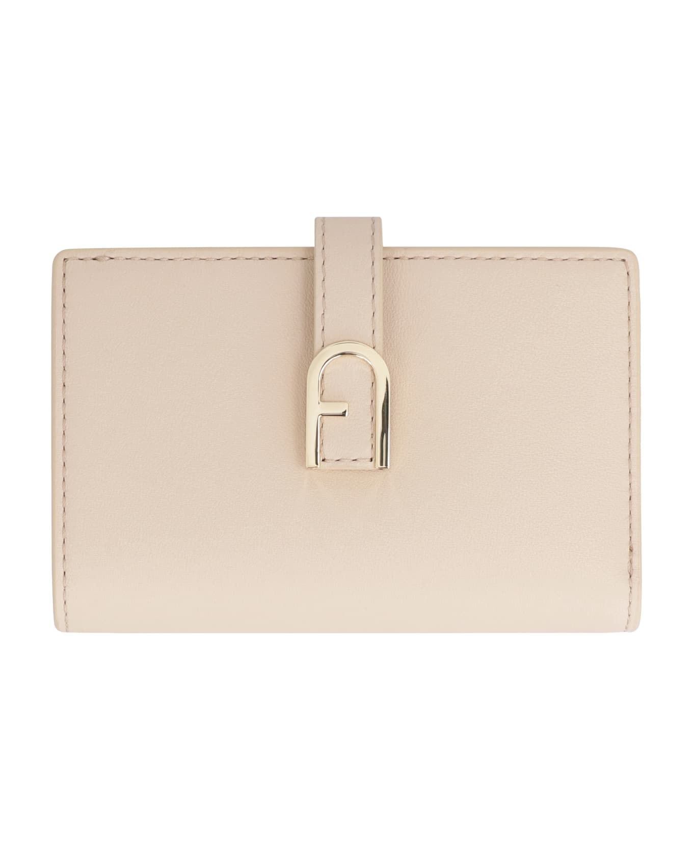 Furla Flow Leather Wallet - Beige