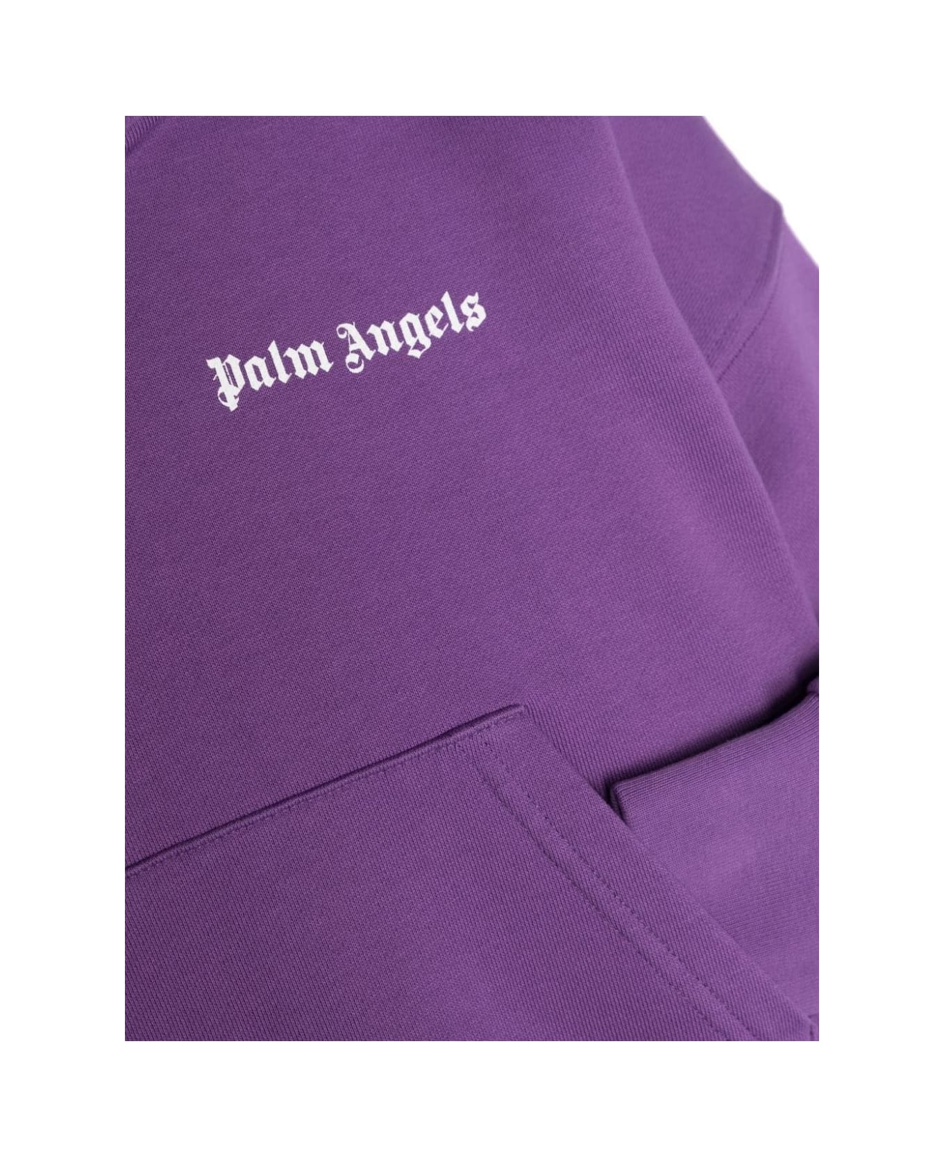 Palm Angels Purple Hoodie With Logo - Purple ニットウェア＆スウェットシャツ
