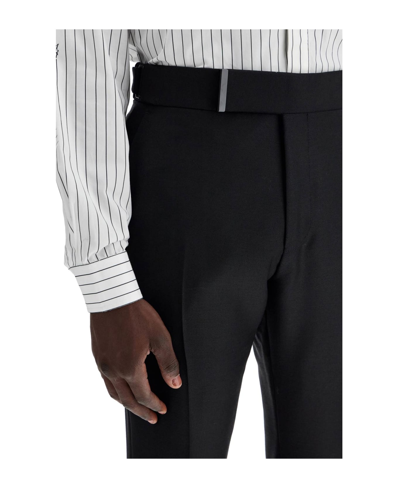 Tom Ford Tailored Wool And Mohair Trousers - BLACK (Black)