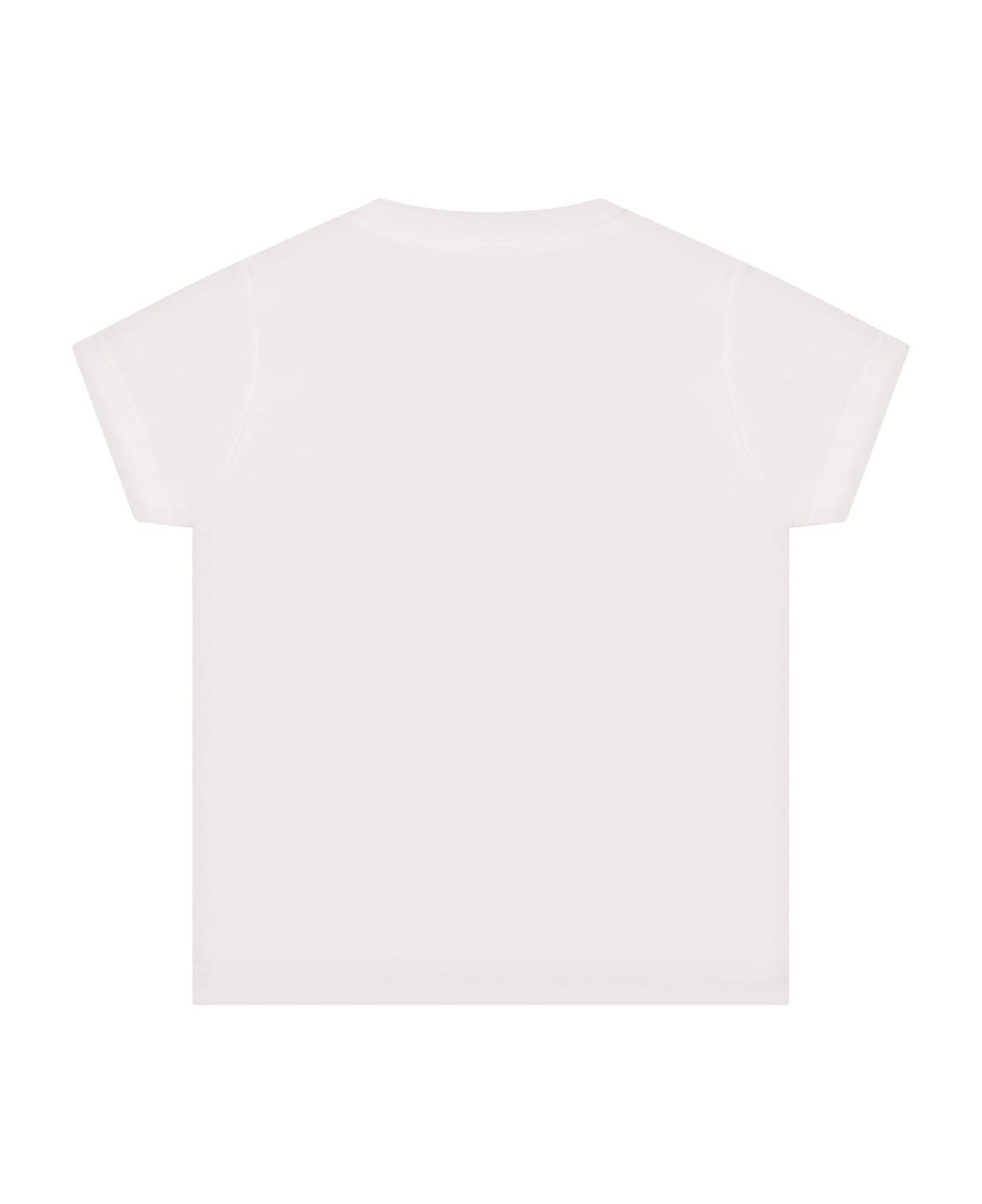 Kenzo Kids White T-shirt For Baby Boy With Multicolor Logo - White