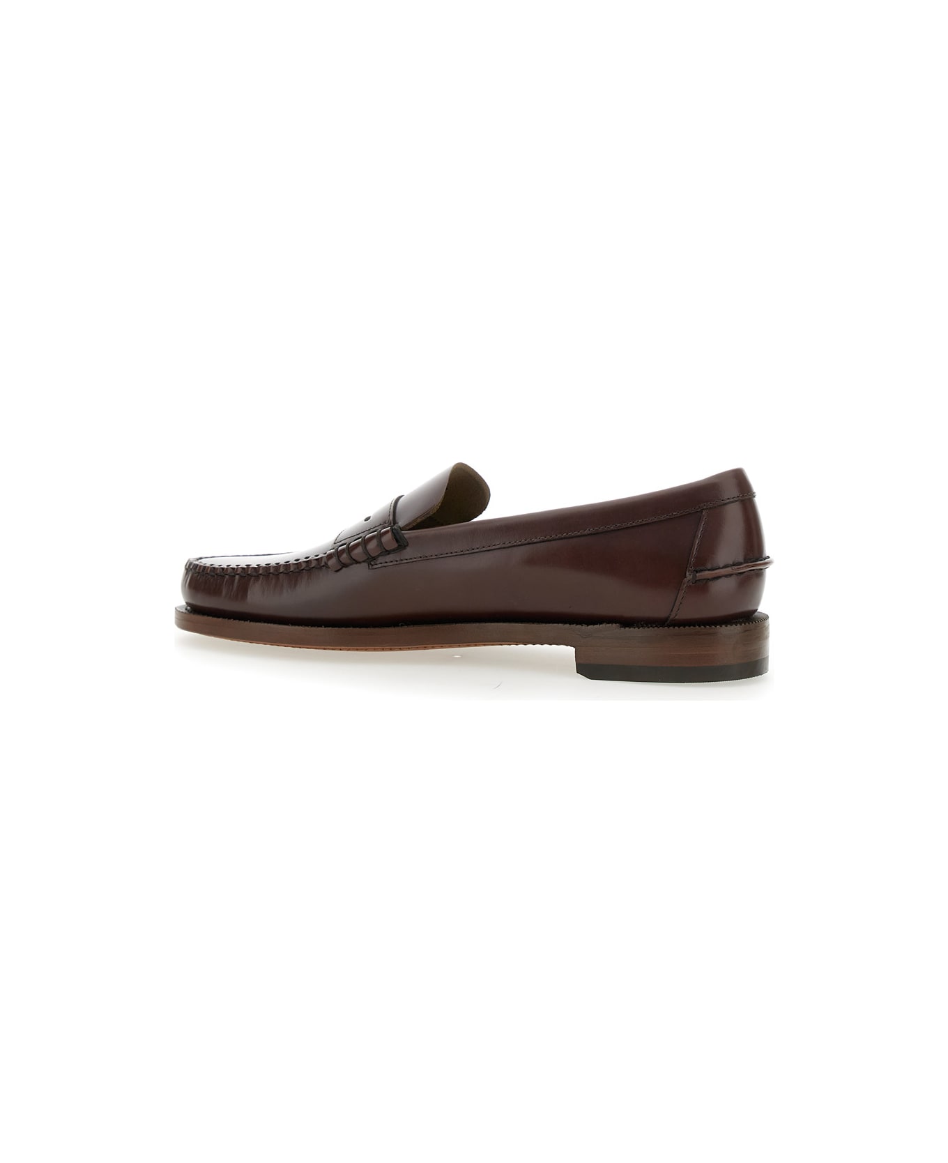 Sebago 'classic Dan' Brown Loafers With Raised Stitching And Low Heel In Leather Man - Brown