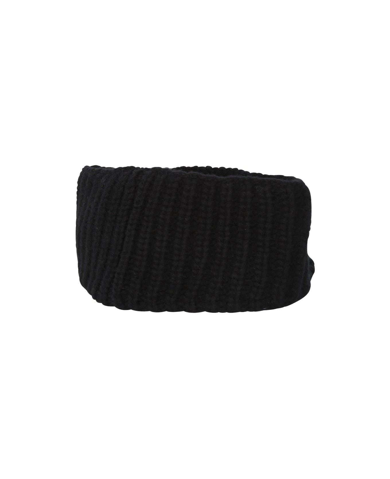 Moncler Grenoble Logo Patch Knitted Visor - Black 帽子