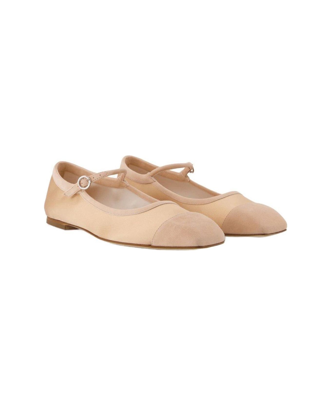 aeyde Uma Cap Satin Ballerinas - Peach