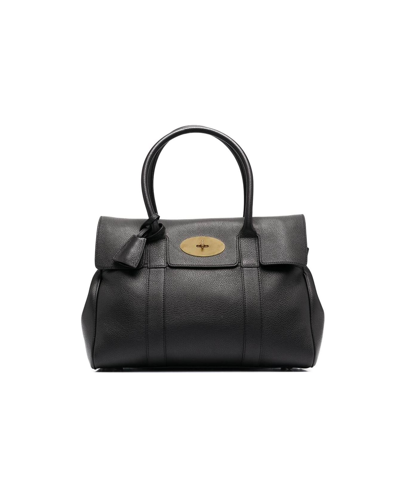 Mulberry 'bayswater' Black Handbag With Twist-lock Fastening In Grainy Leather Woman - Black