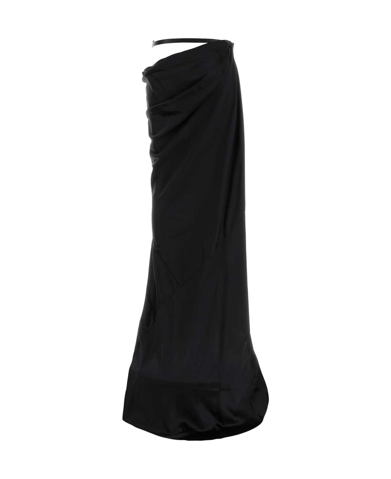 Tom Ford Black Satin Skirt - BLACK