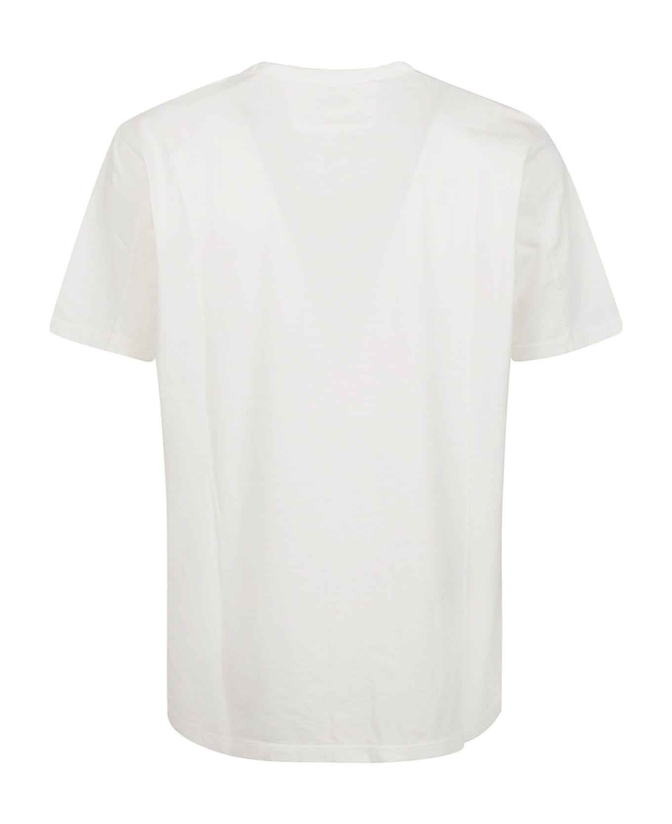 C.P. Company 24/1 Jersey Garment Dyed Logo T-shirt - Gauze White