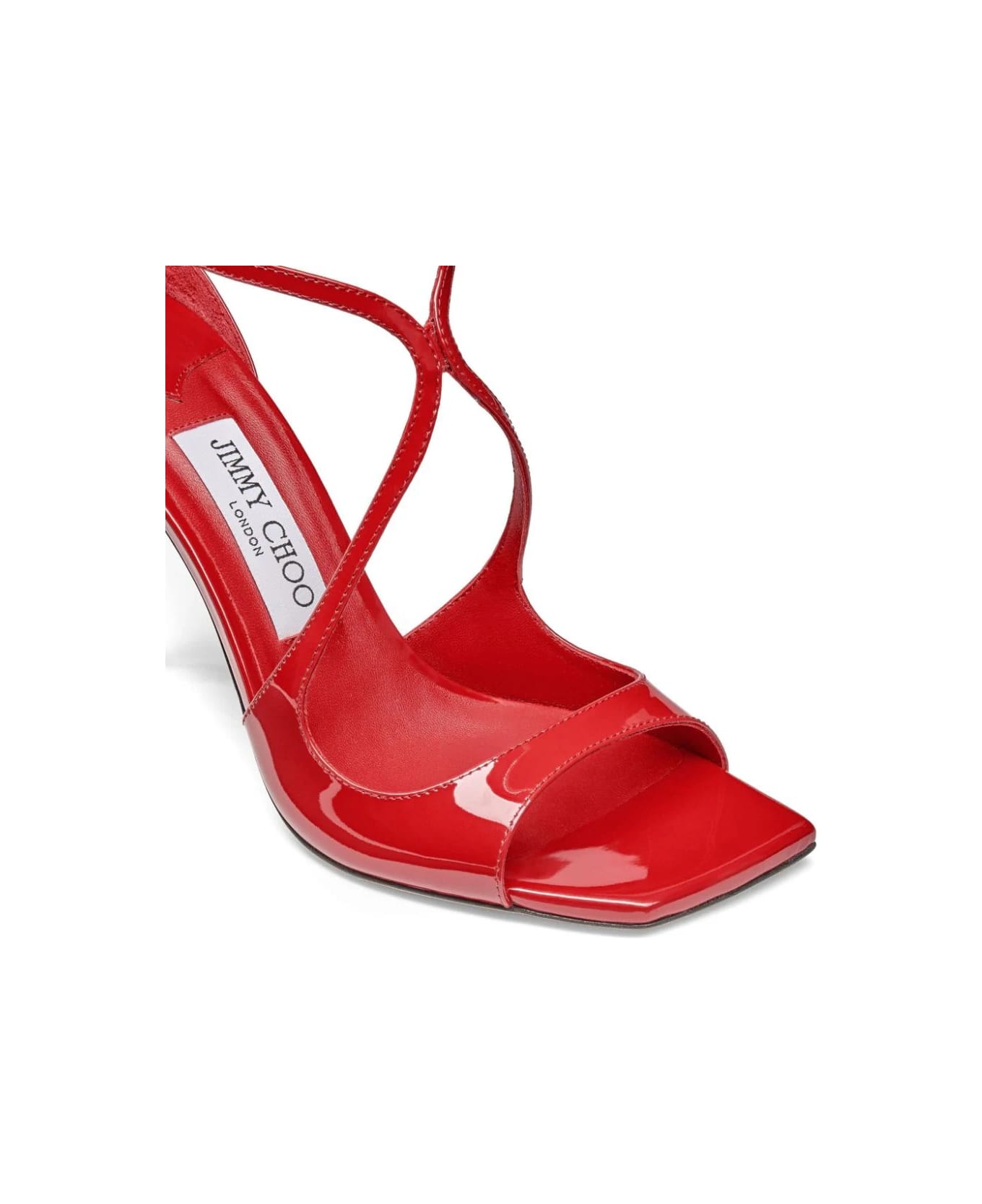 Jimmy Choo Azia Sandals In Red Patent Leather - Red