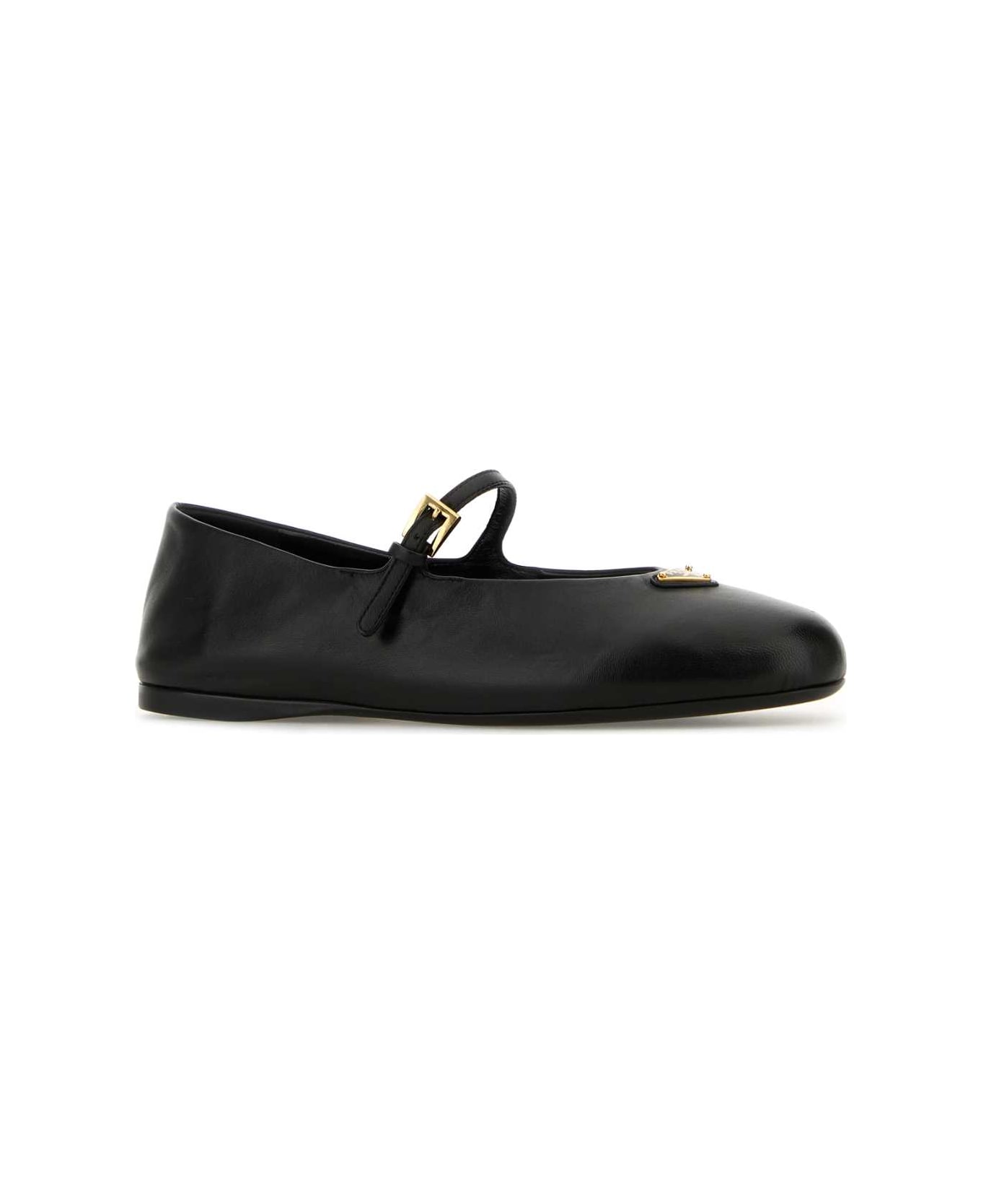 Prada Black Nappa Leather Ballerinas - NERO