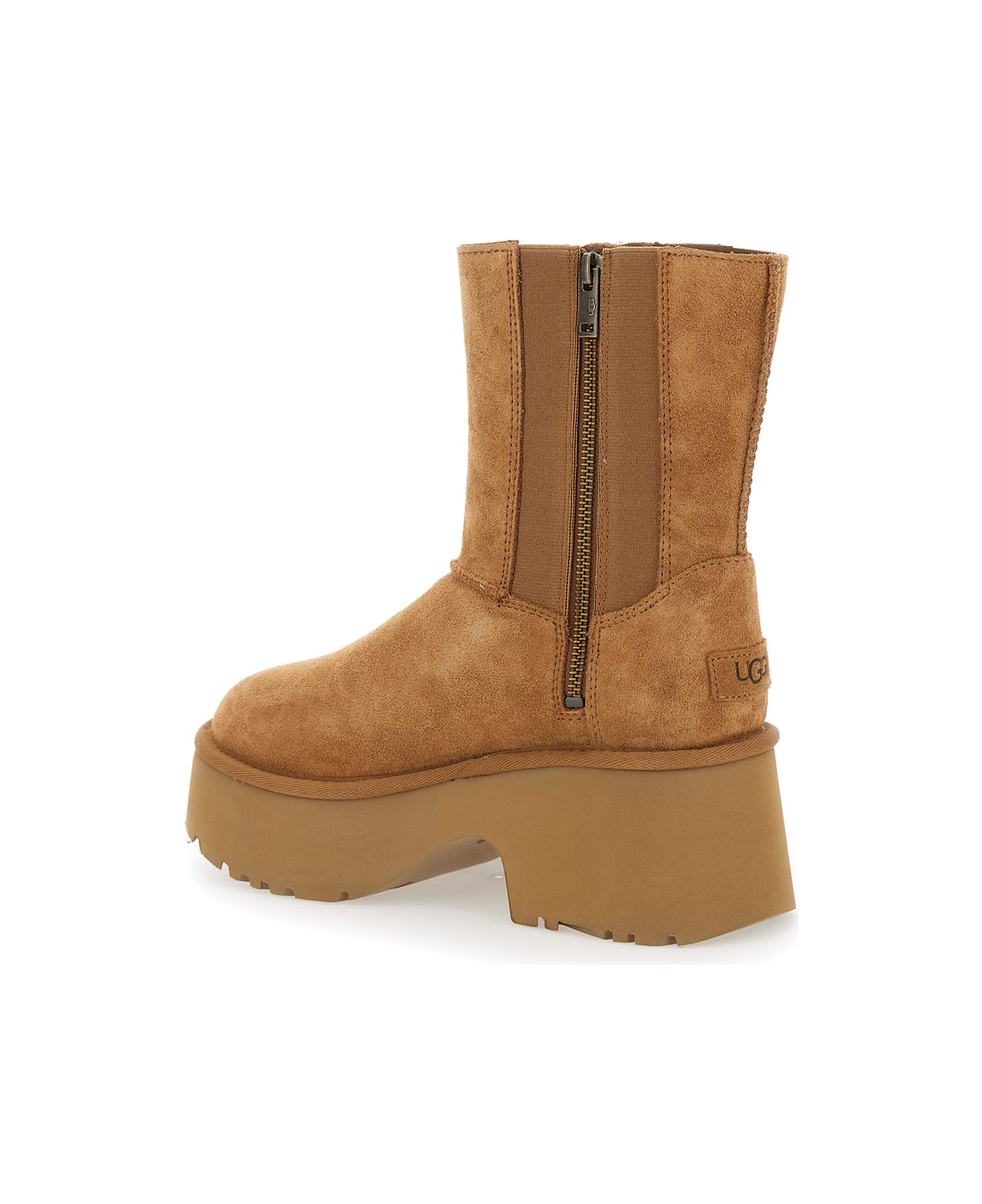 UGG Brown 
twin Seam New Heights
 Boots In Suede Woman - Beige
