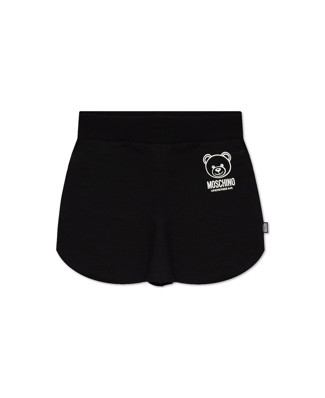 Moschino Teddy Bear Logo Detailed Shorts - Black
