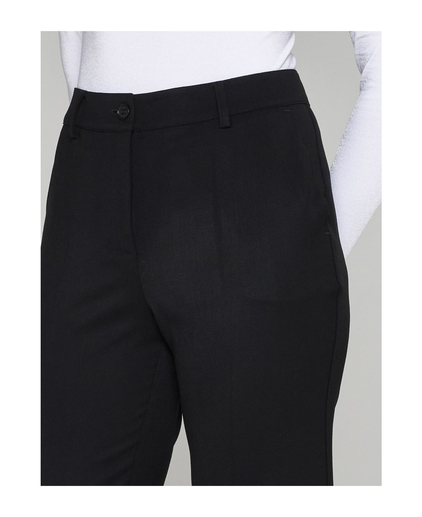Parosh Liliuxy Stretch Wool Trousers - BLACK