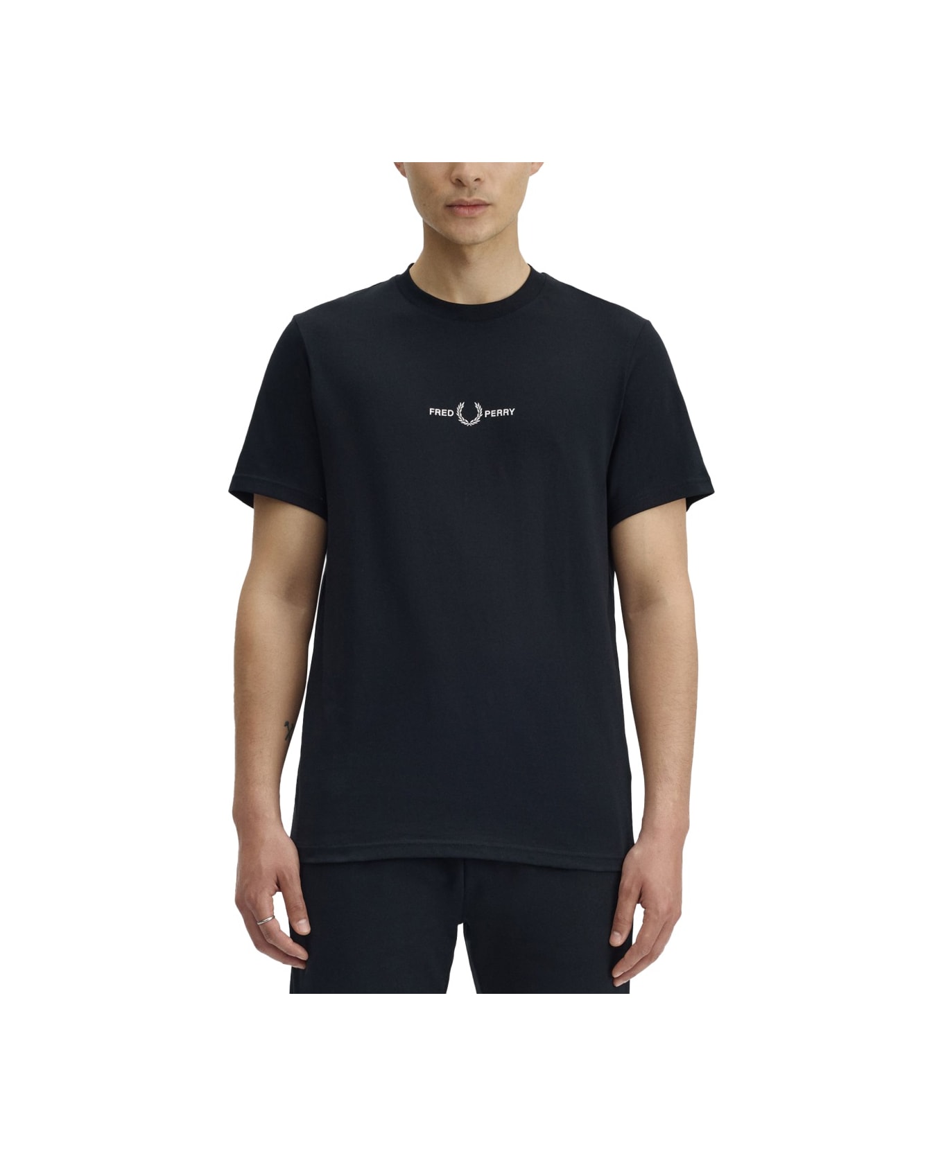 Fred Perry T-shirt With Logo - BLACK