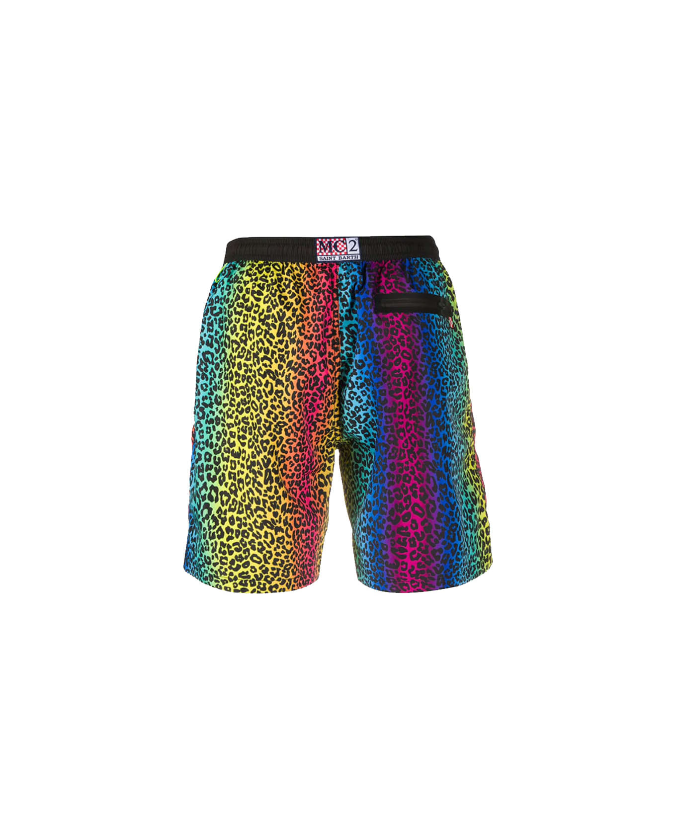 MC2 Saint Barth Animalier Rainbow Print Light Fabric Zipped Swim Shorts - MULTICOLOR