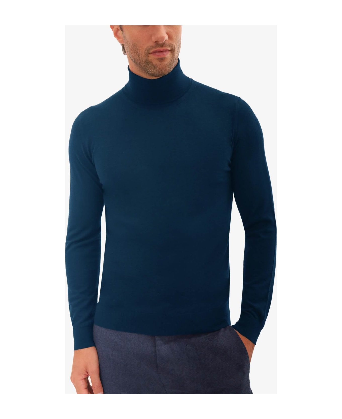 Larusmiani Turtleneck Sweater Pullman Sweater - Blue