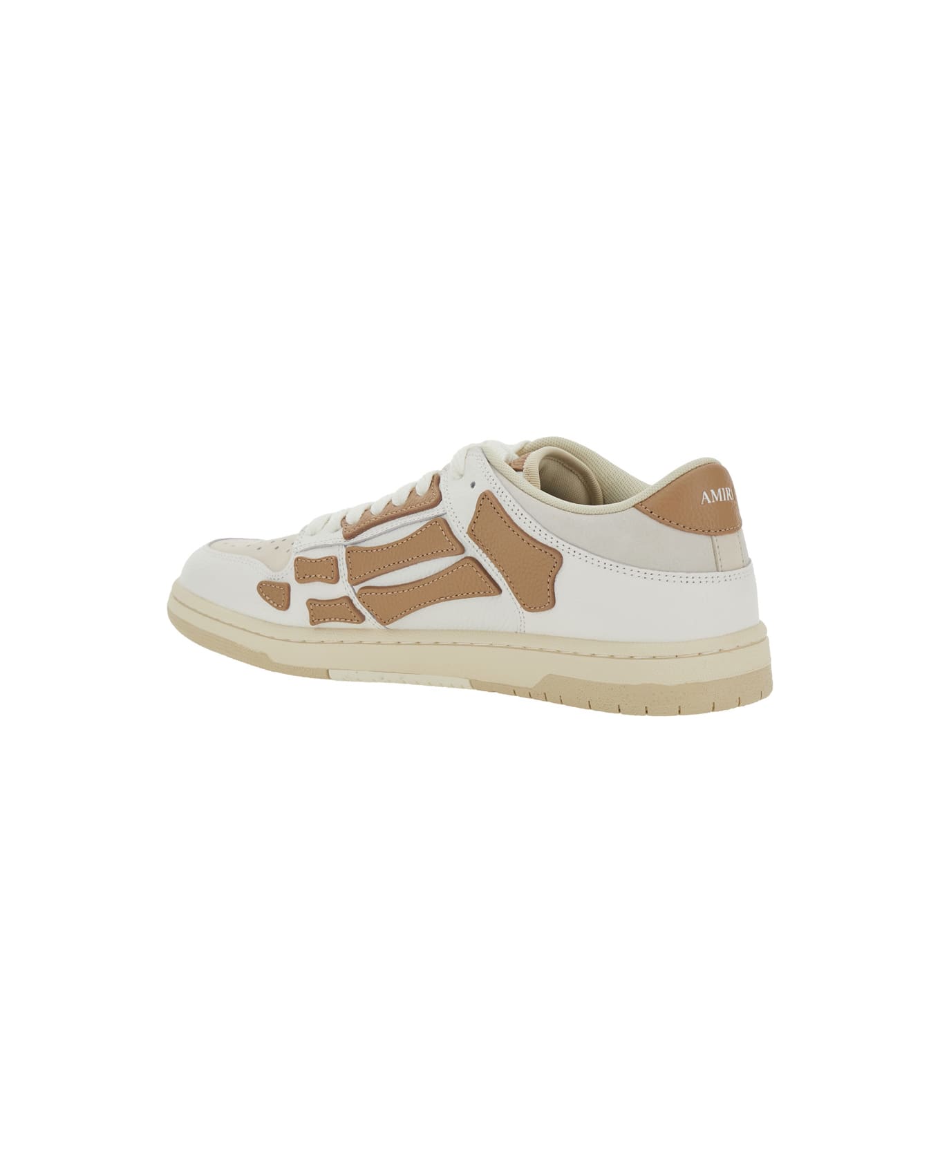 AMIRI 'skel Top' Beige Low Top Sneakers With Logo Patch On The Tongue And Logo Lettering On The Heel In Leather Man - Beige