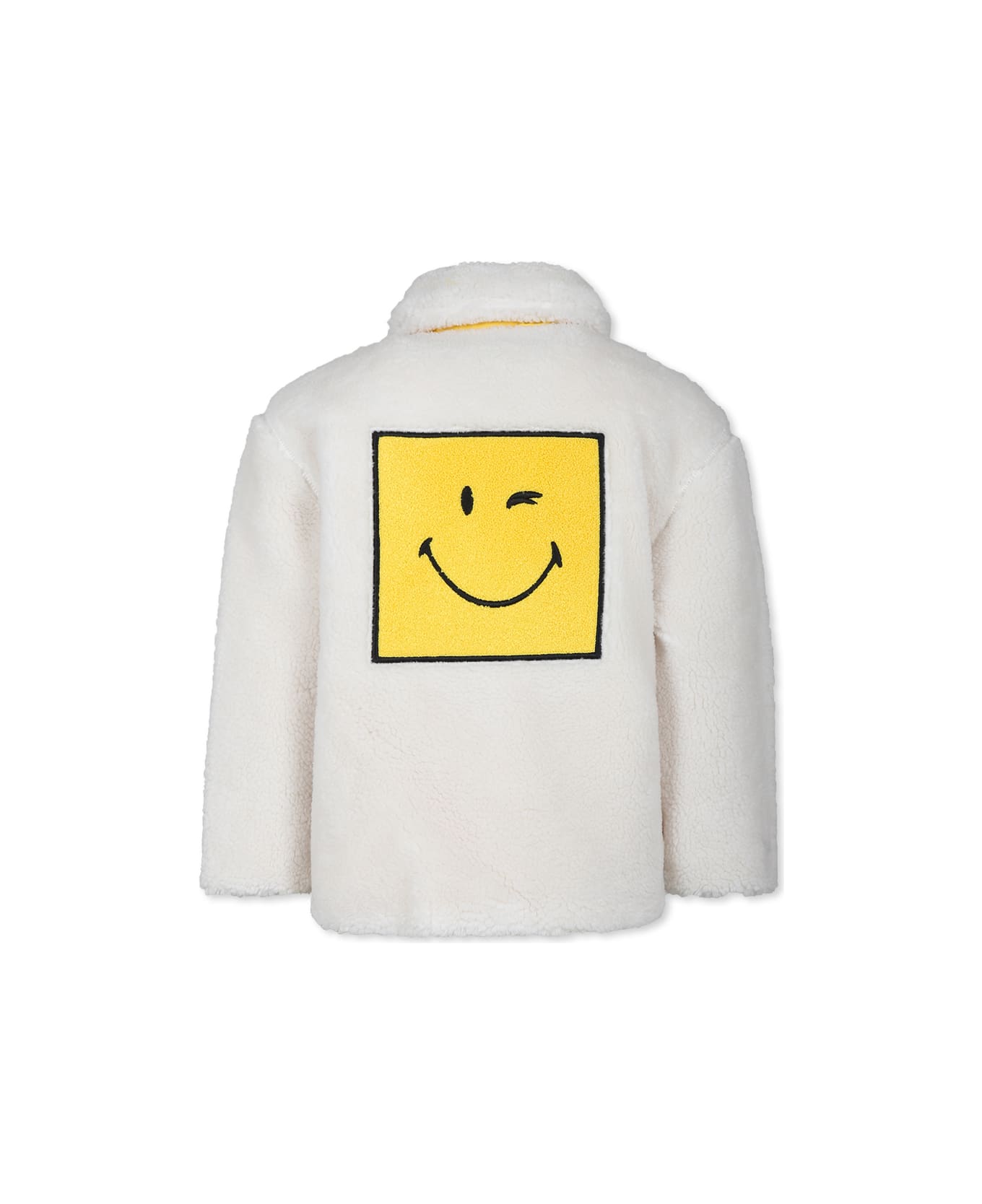 Marc Jacobs Ivory Reversible Faux Fur For Kids With Smile - Bianco コート＆ジャケット