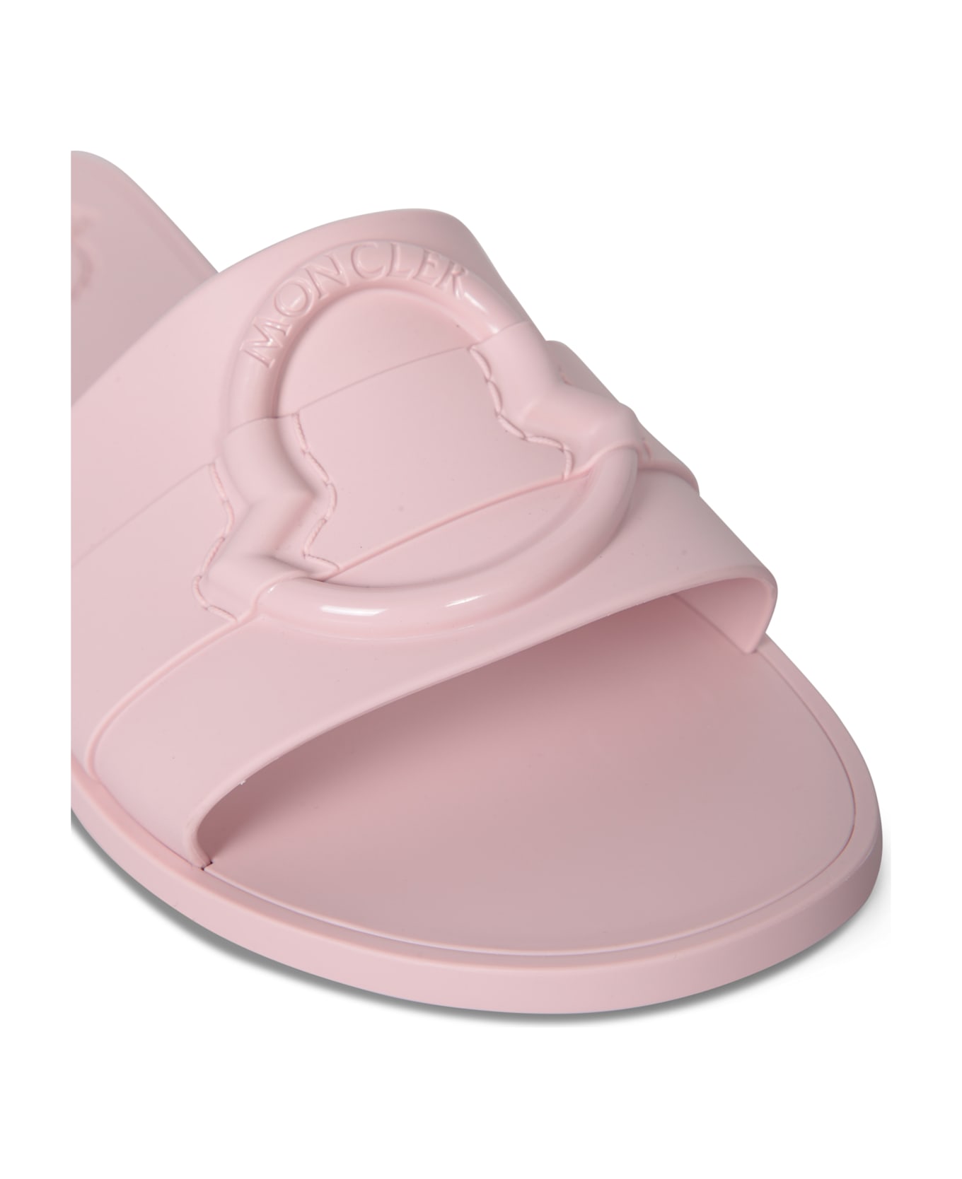 Moncler Logo Pink Slides Sandals - Pink