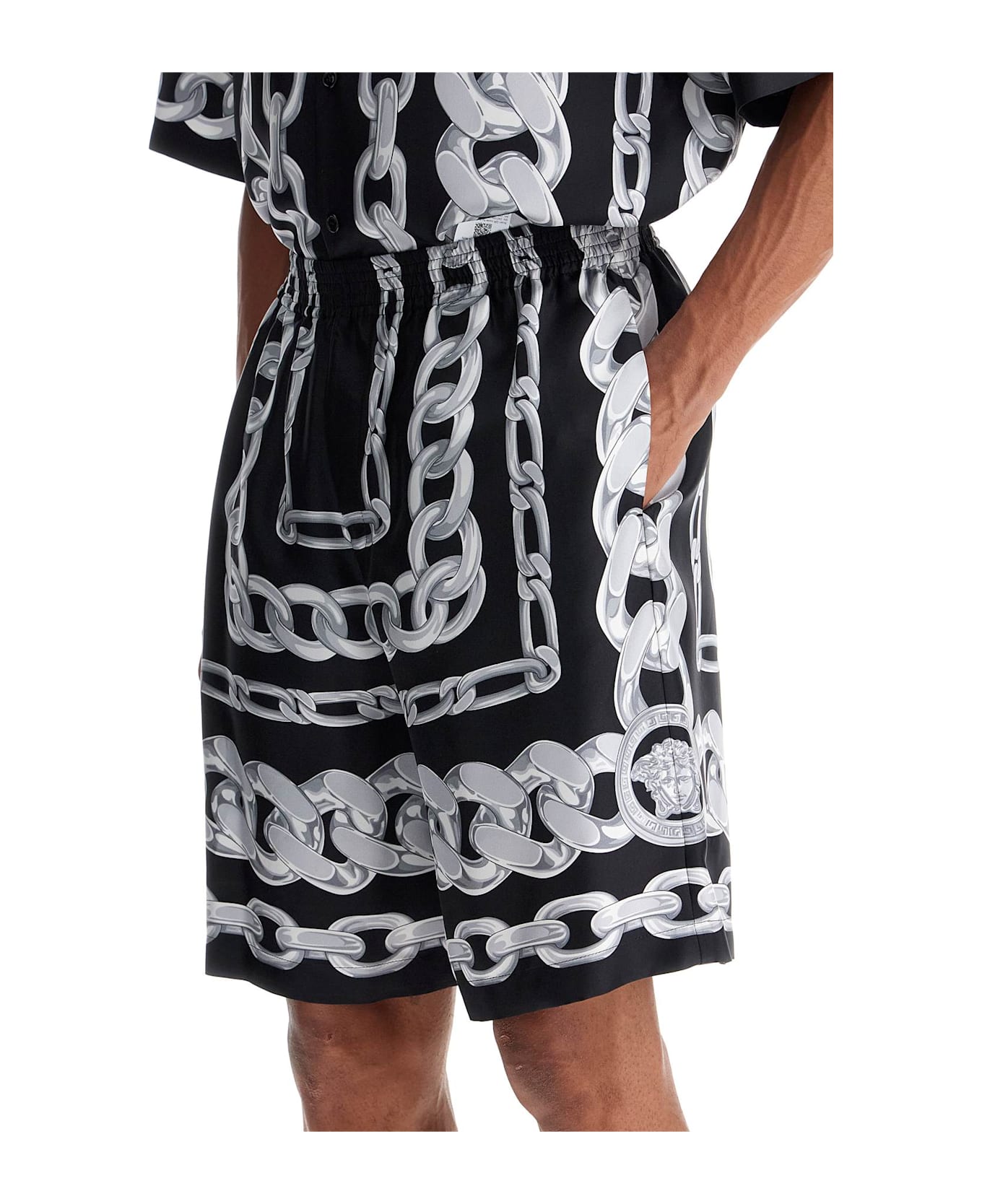 Versace Medusa Shorts - Black+silver