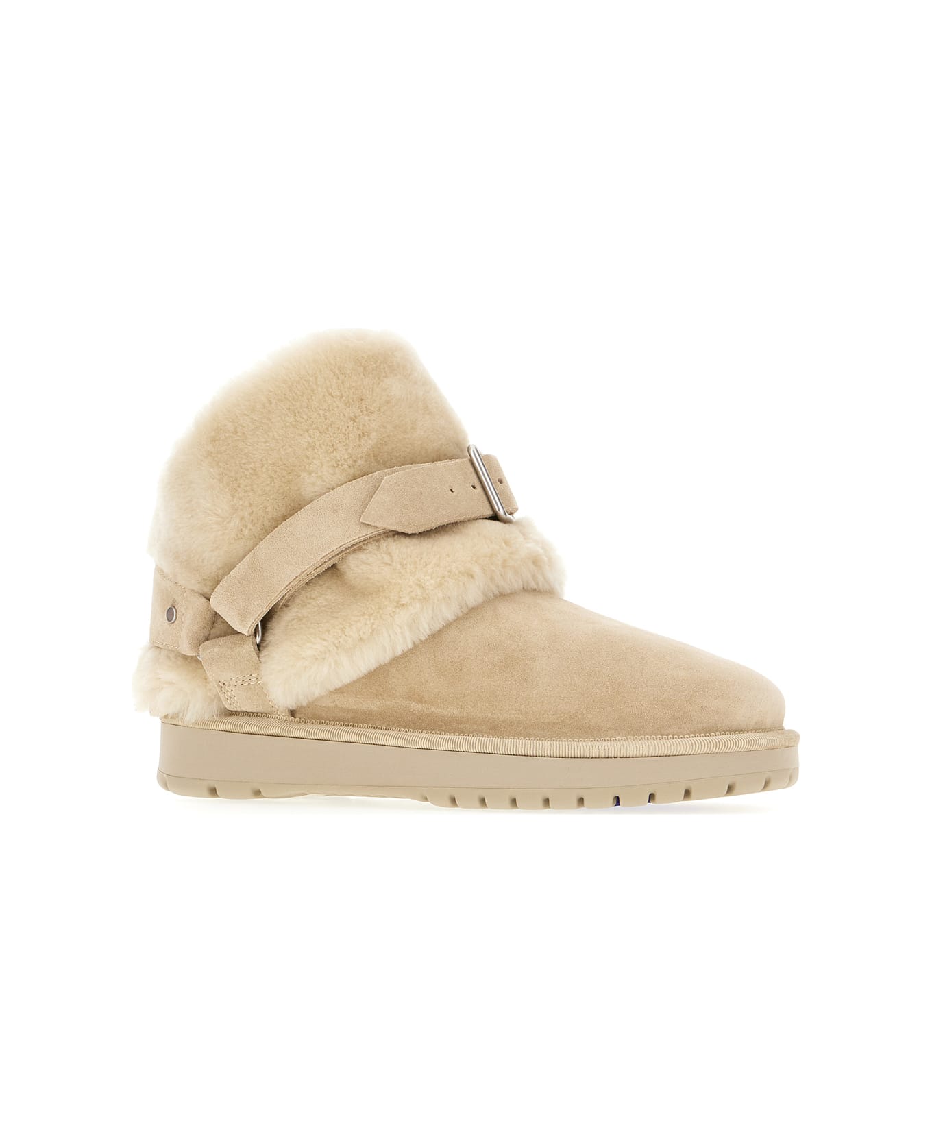 Burberry Sand Suede Chubby Ankle Boots - HUNTER