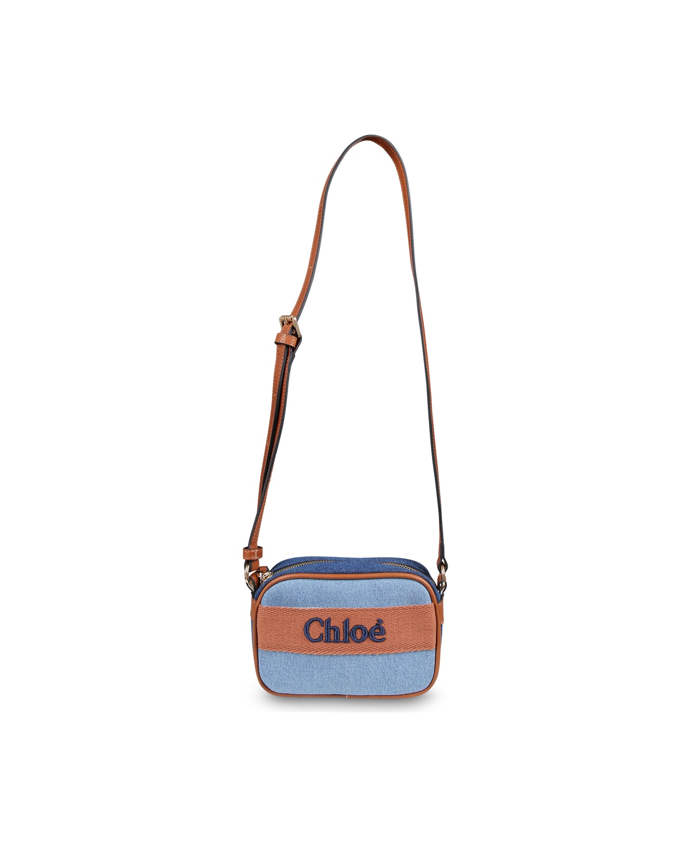 Chloé Blue Bag For Girl With Logo - Denim