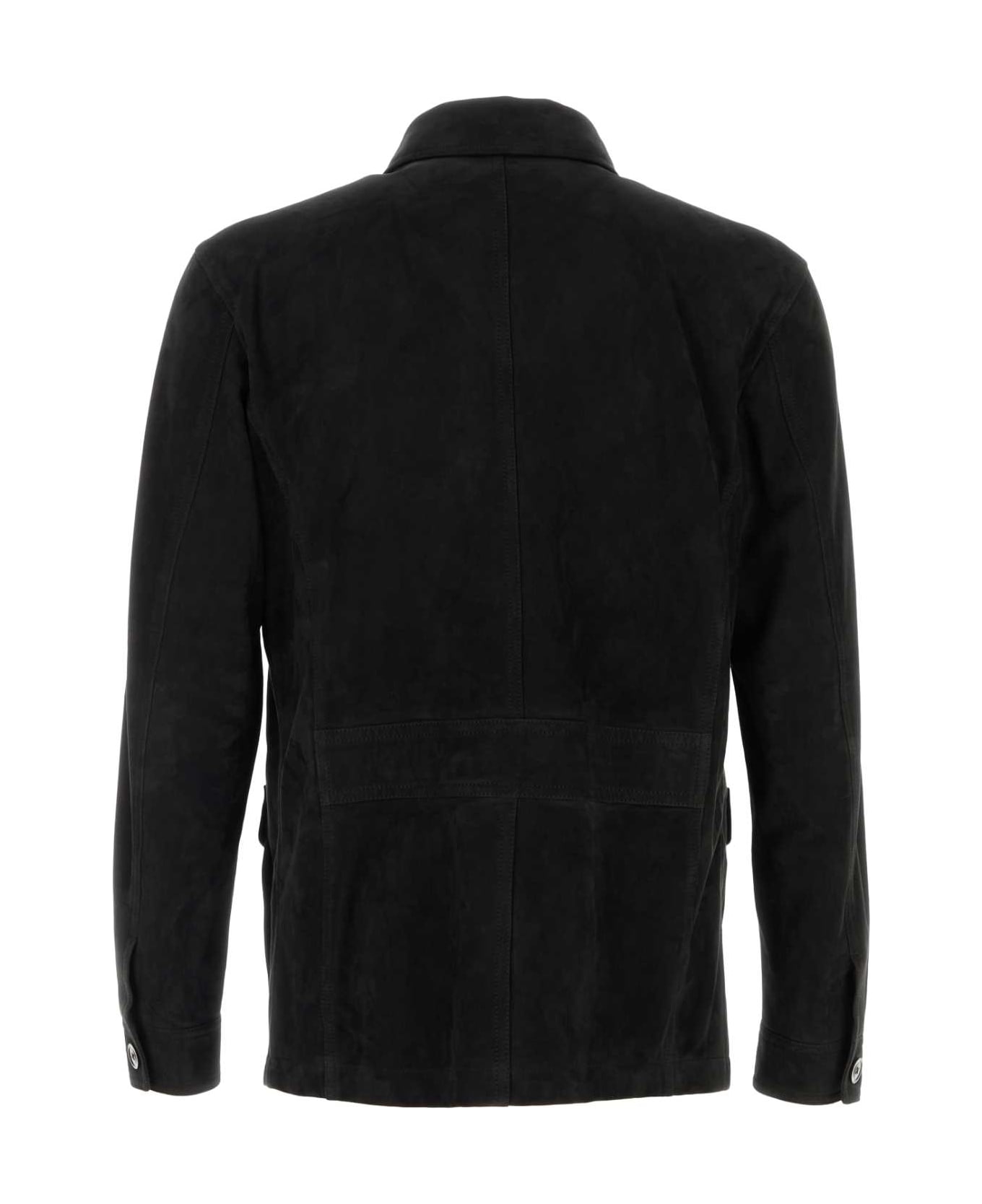 Tom Ford Black Suede Jacket - BLACK