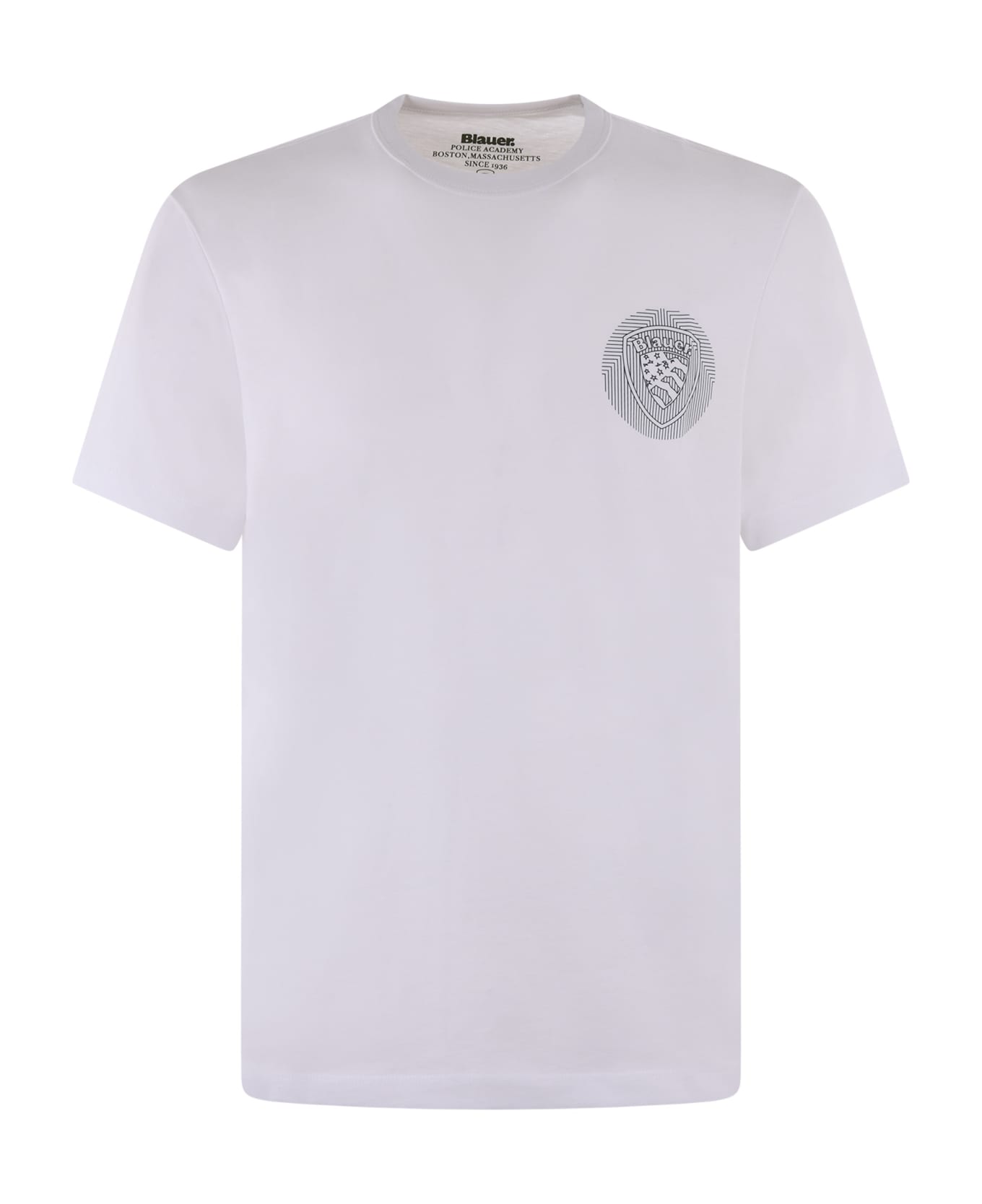 Blauer T-shirt - Bianco