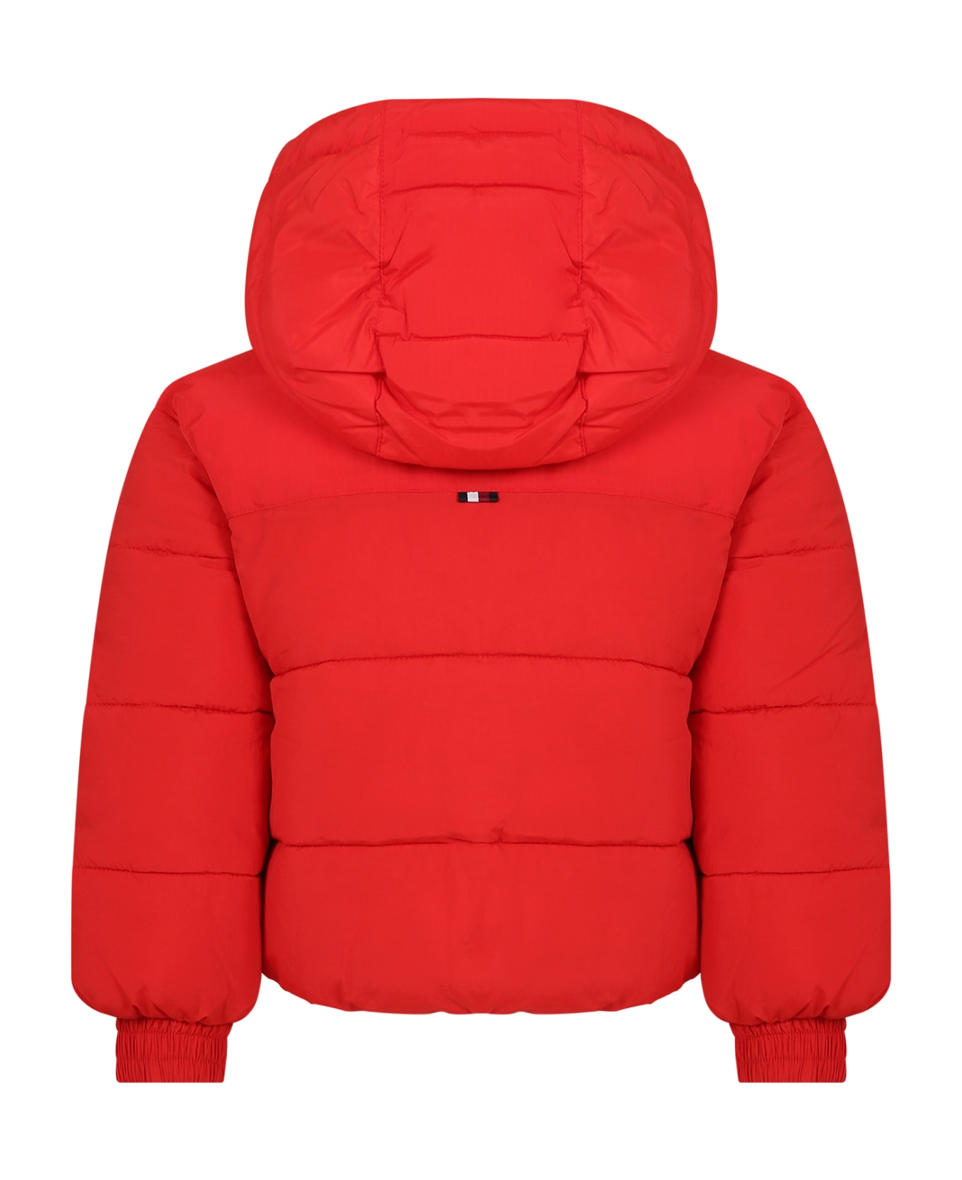 Tommy Hilfiger Red Down Jacket For Girl With Logo - Red