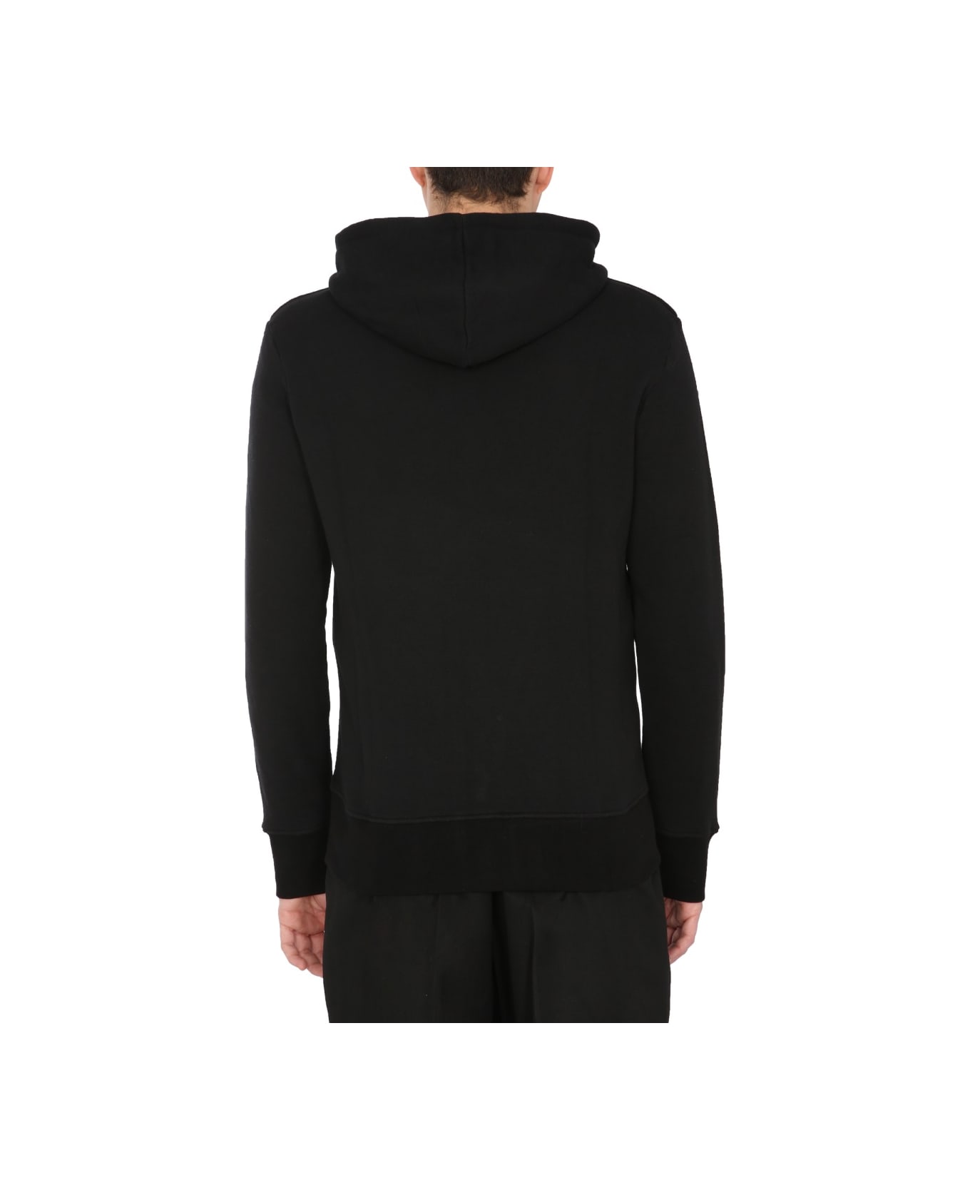 Alexander McQueen Hooded Sweatshirt With Zip - BLACK