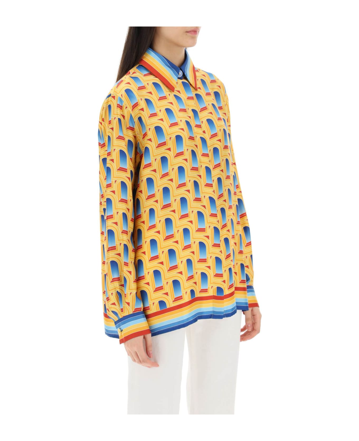 Casablanca Arche De Jour Long-sleeved Shirt - Yellow & Orange