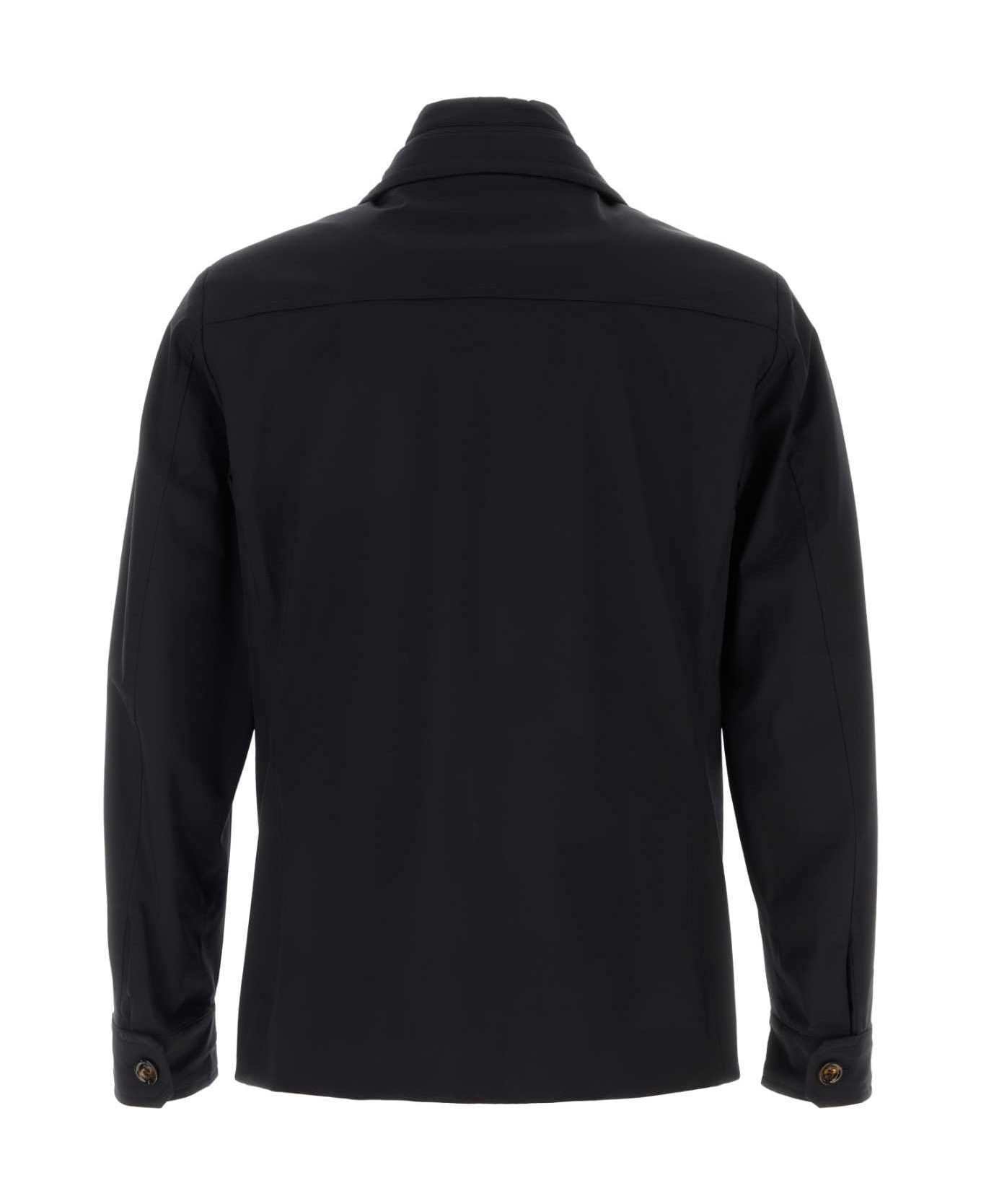 Moorer Dark Blue Nylon Blend Volmer Jacket - DARKBLU