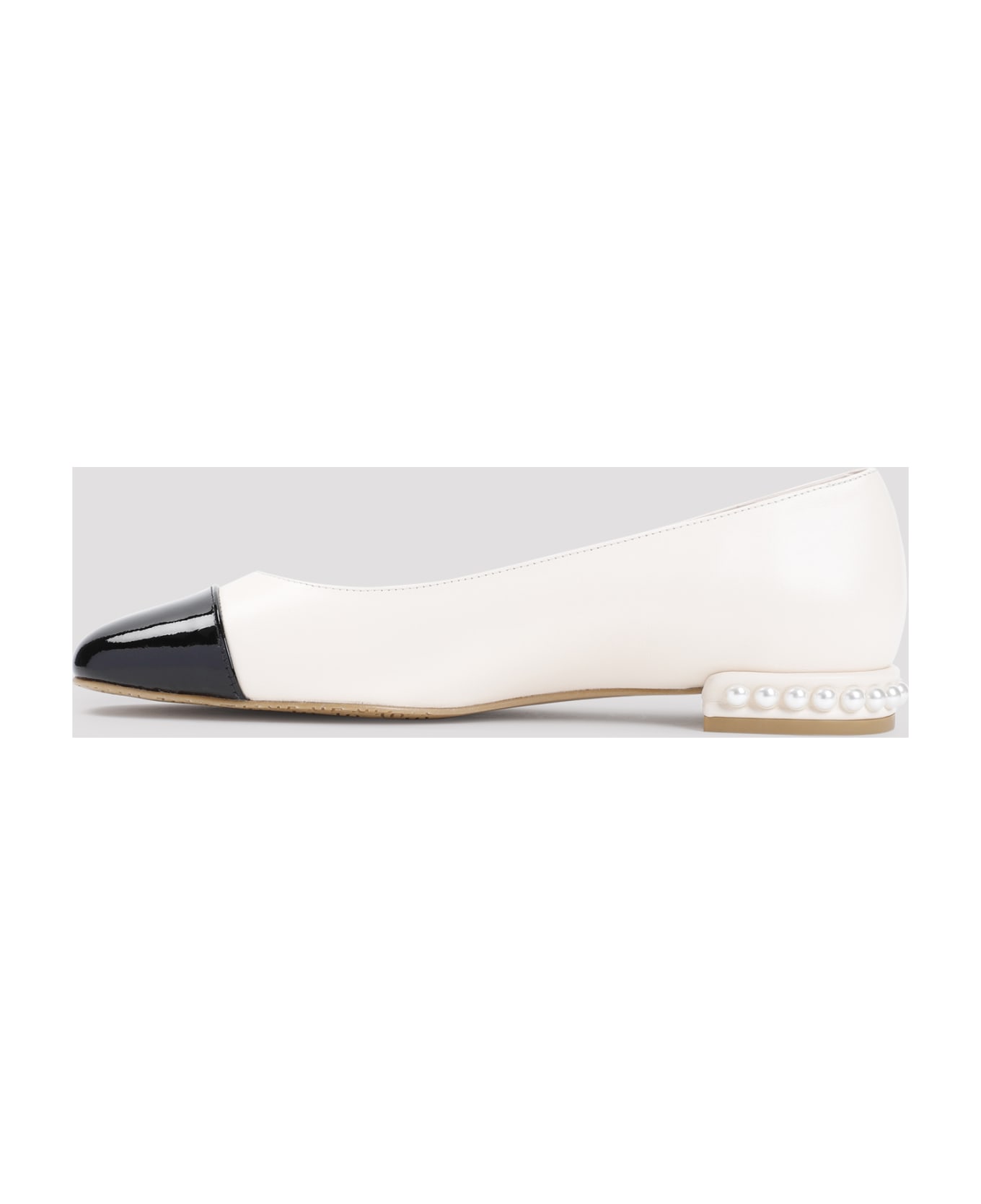 Stuart Weitzman Pearl Flat Ballerinas - Seashell Black