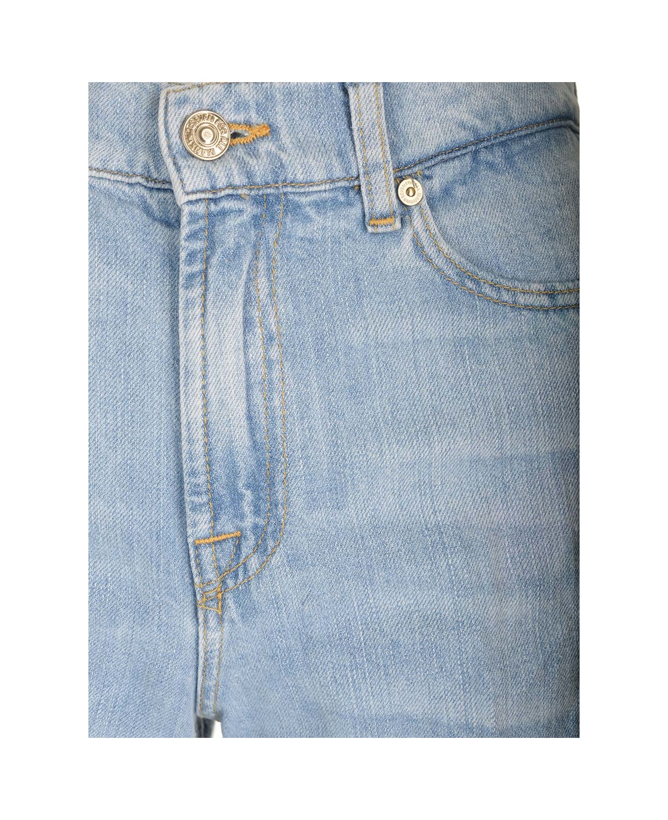 7 For All Mankind Light Blue 'lotta' Jeans - Clear Blue