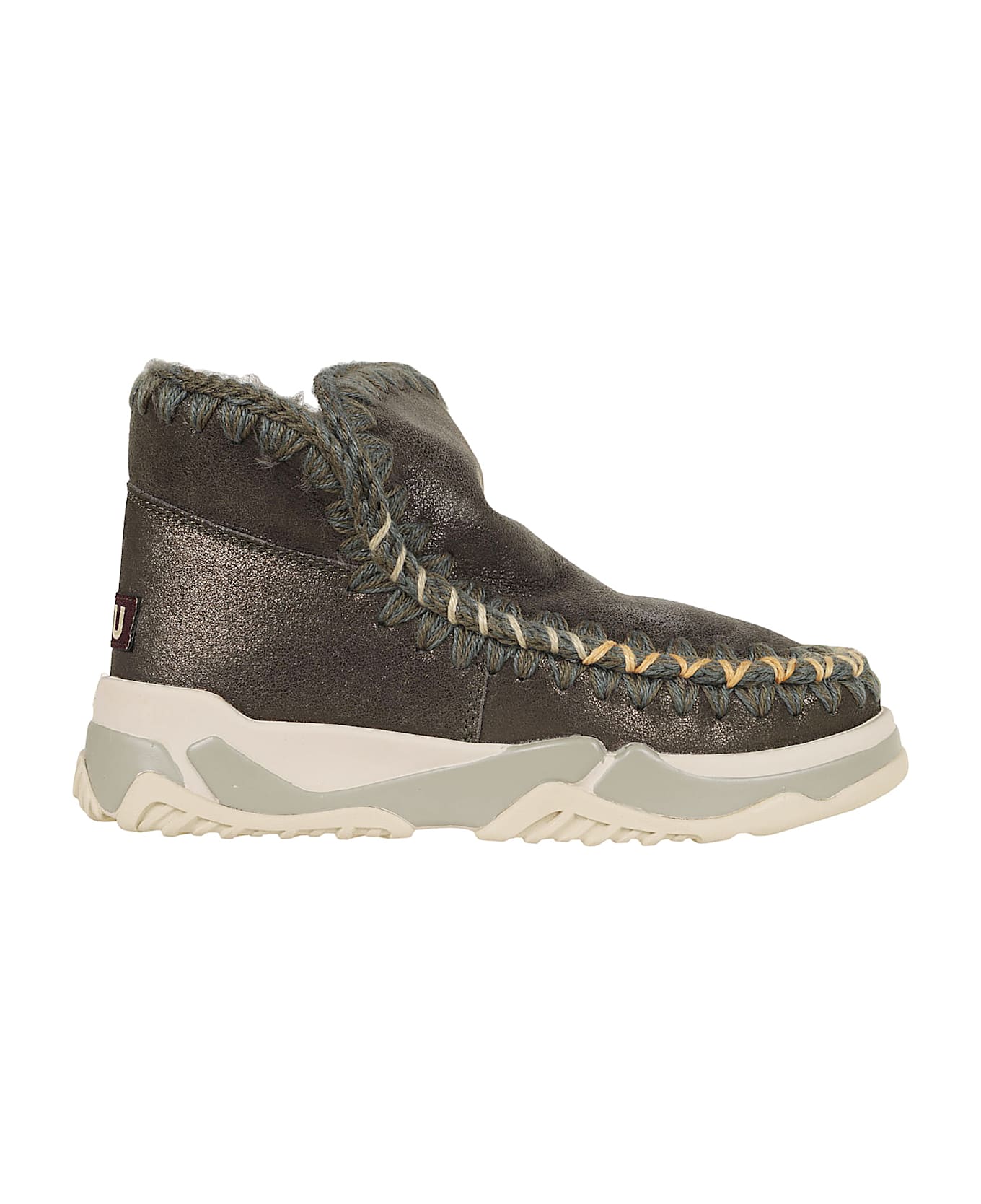 Mou Eskimo Trainer Overstitching - Dubkol Dust Metallic Black Olive