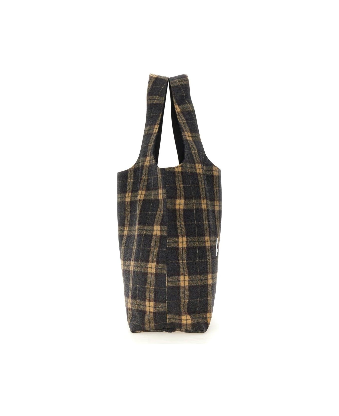 A.P.C. Ninon Checked Top Handle Bag - Plc Heathered Anthracite