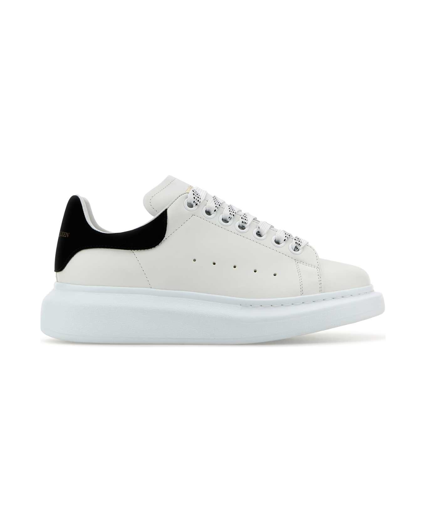 Alexander McQueen White Leather Sneakers With Black Suede Heel - WHITEBLACK スニーカー