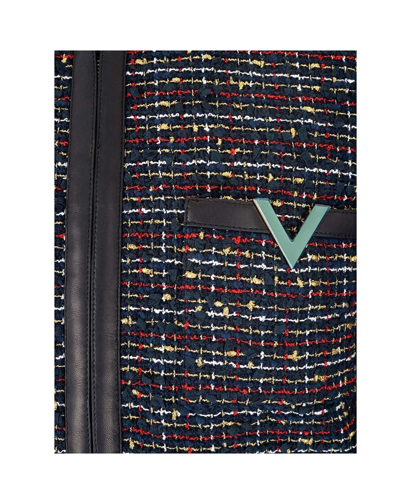 Valentino Vlogo Plaque Long-sleeved Tweed Jacket