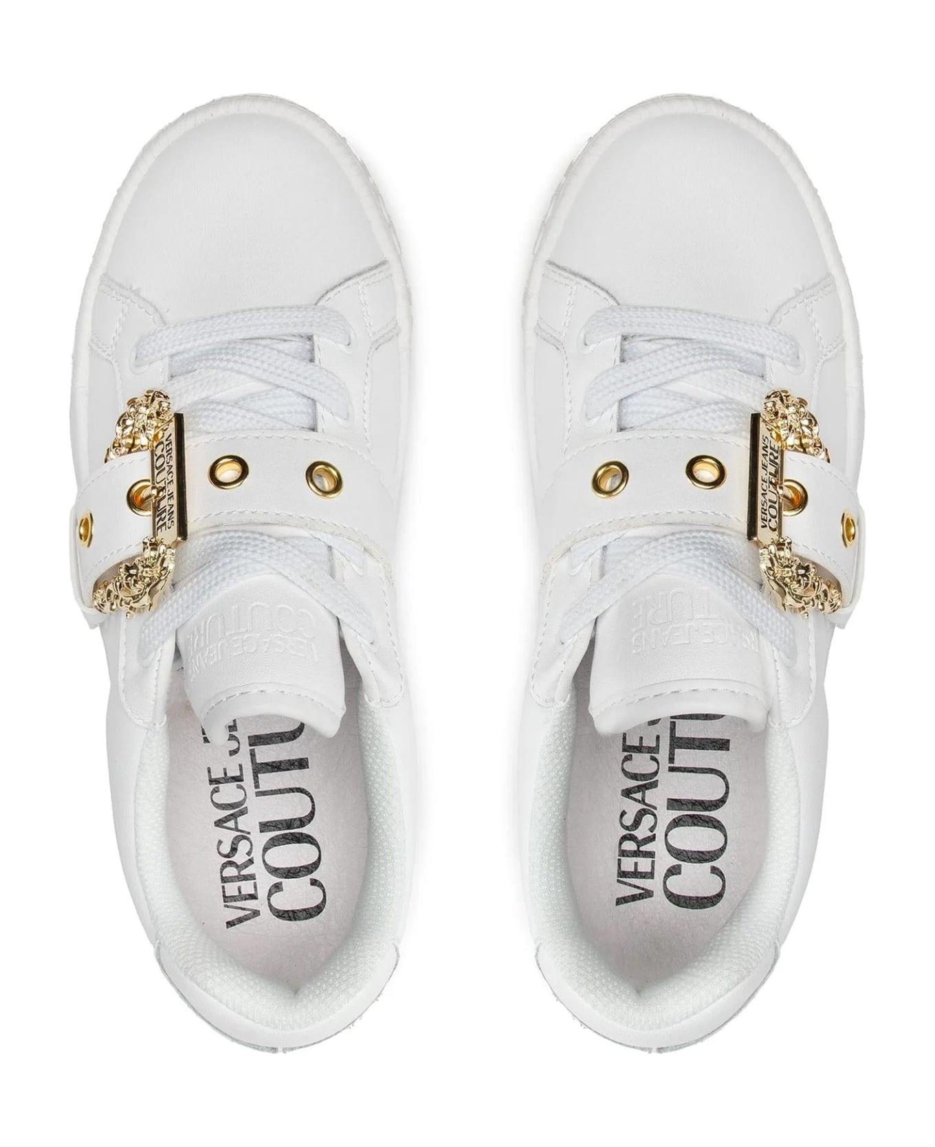 Versace Jeans Couture Jeans Couture Leather Logo Sneakers - White