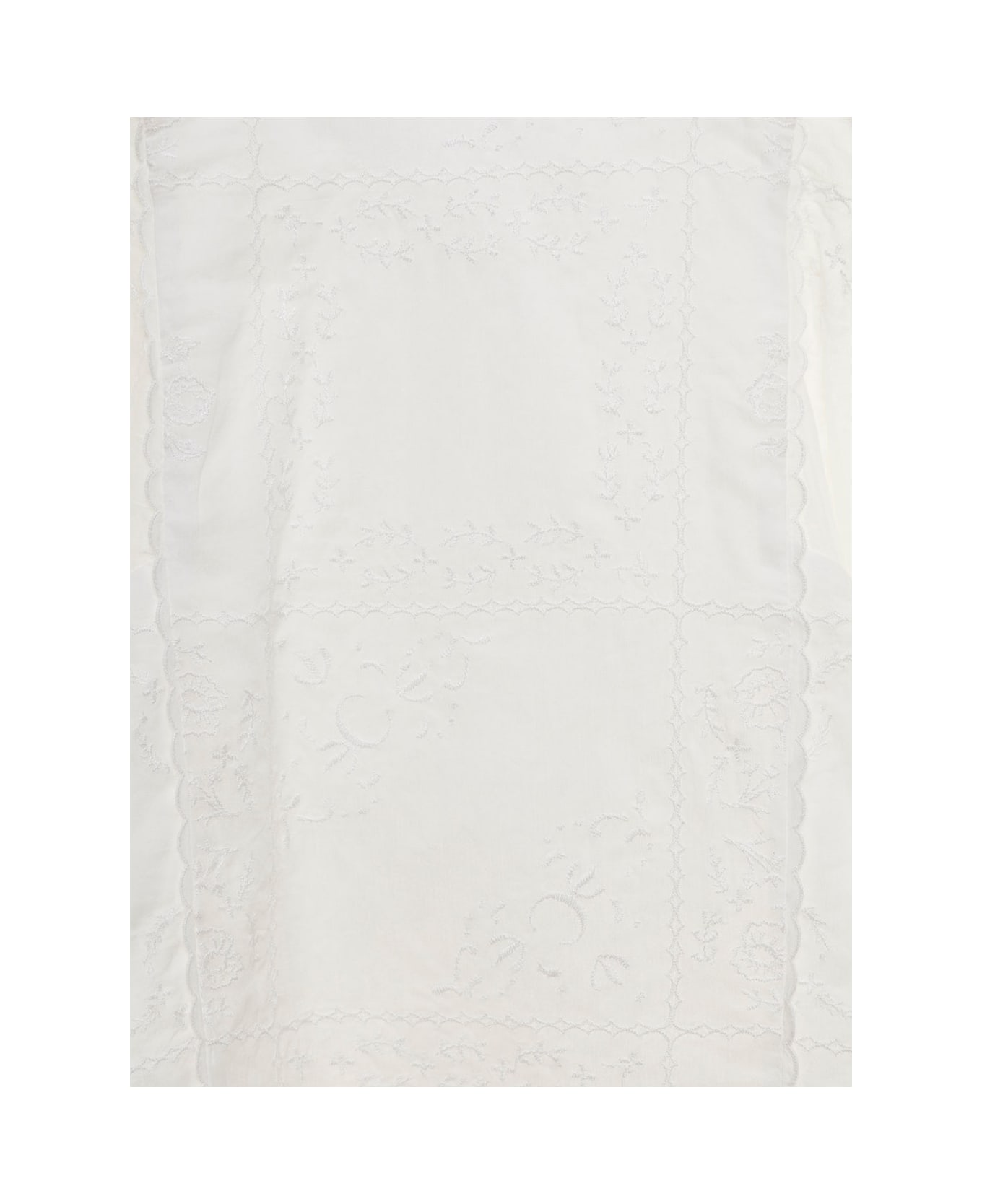 Chloé White Dress With Tonal Embroidery In Cotton Girl - White