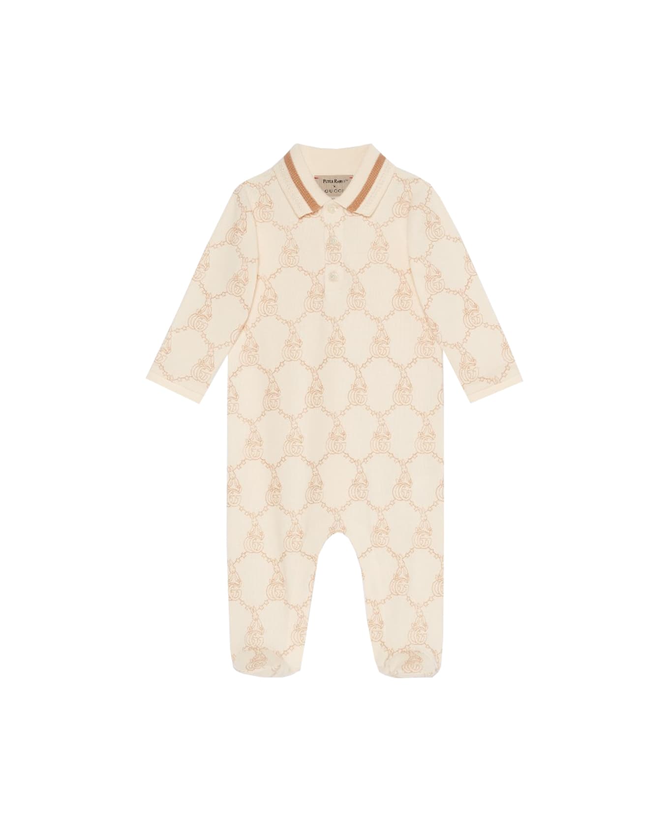 Gucci Romper With Embroidery - Beige