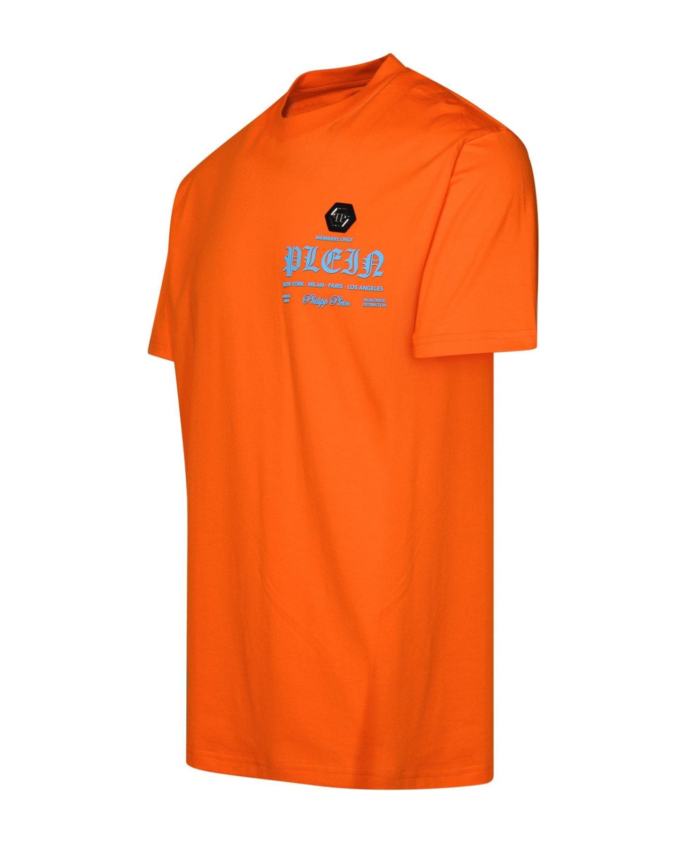 Philipp Plein Logo Printed Creweneck T-shirt - Orange